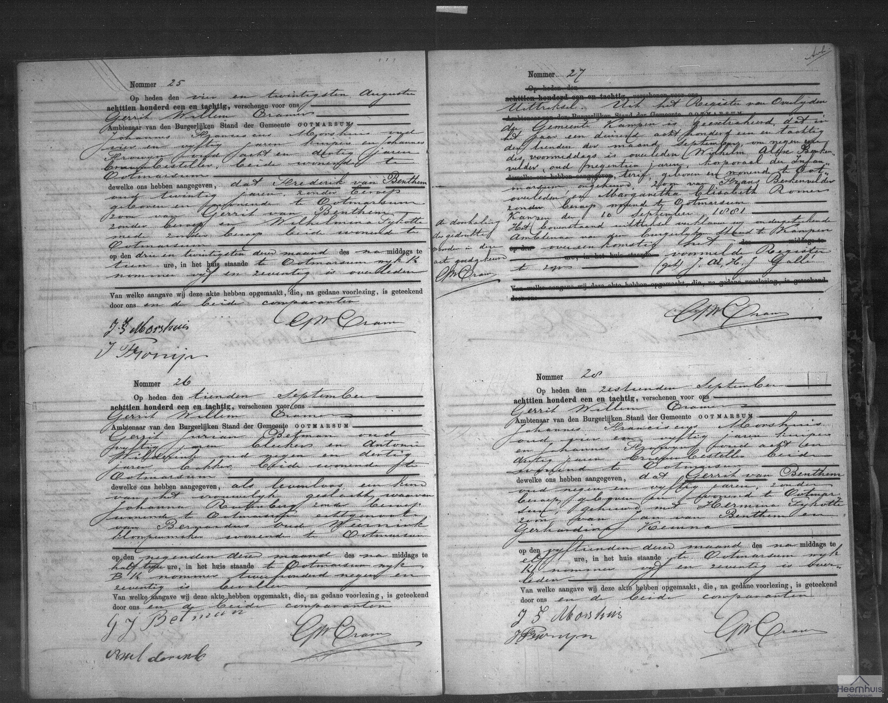 Overlijdensakte van levenloos geboren kind Oude Weernink