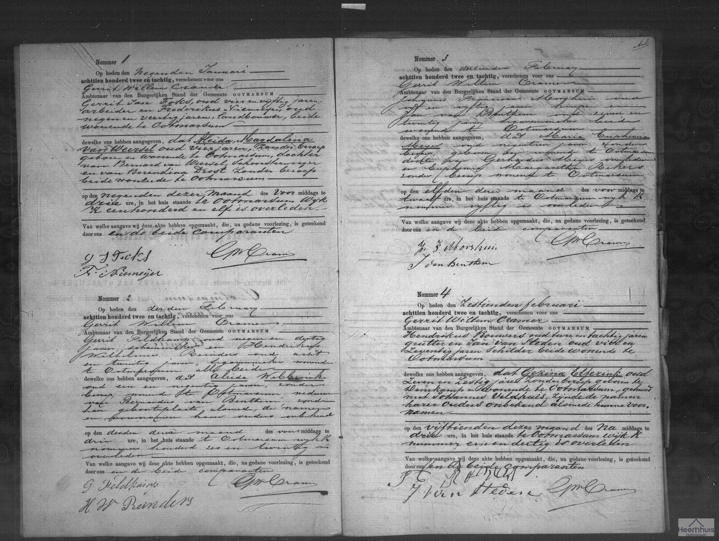 Overlijdensakte van Gezina Elferink