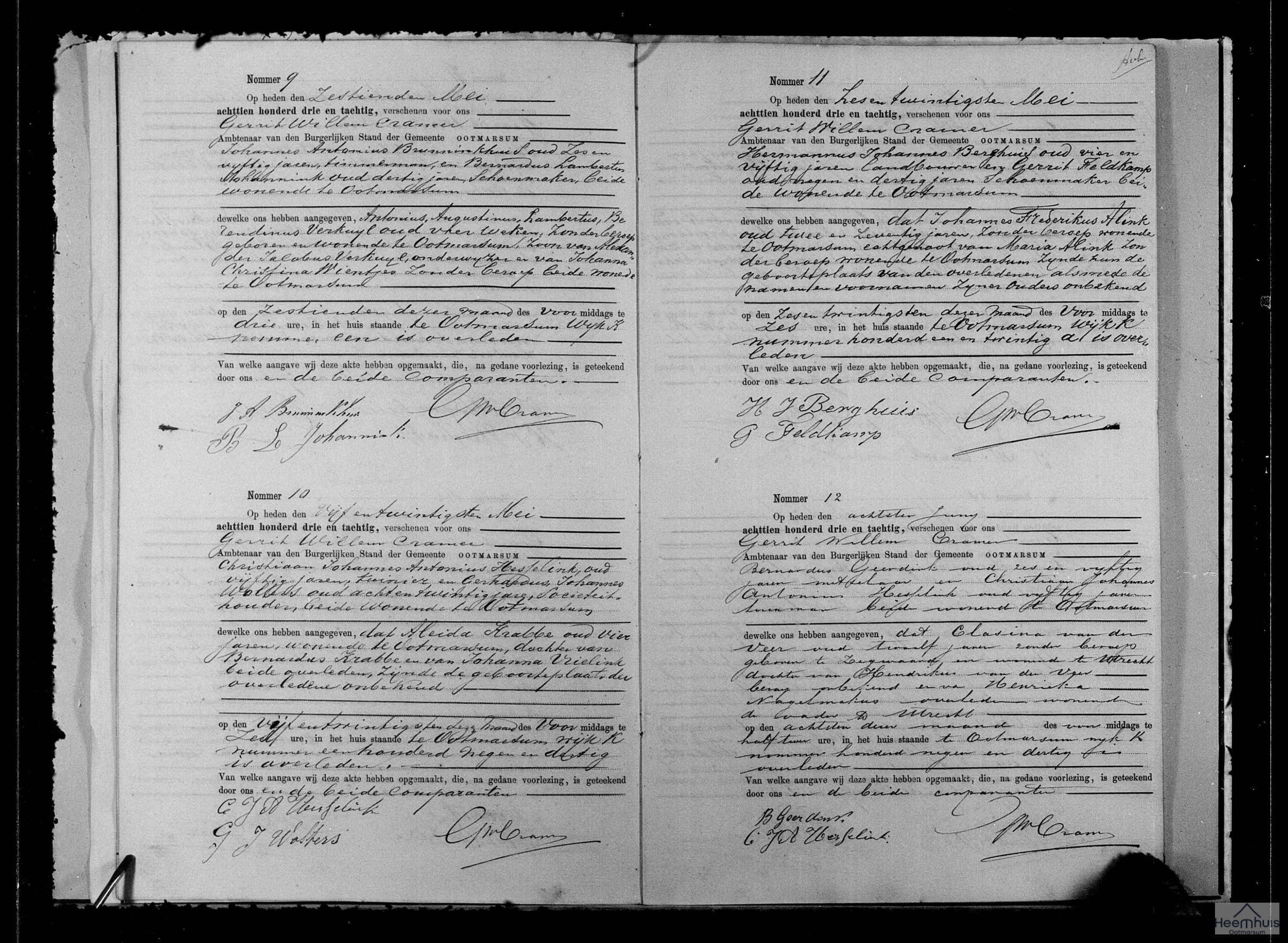 Overlijdensakte van Johannes Frederikus Alink Overlijdensakte van Johannes Frederikus Alink
