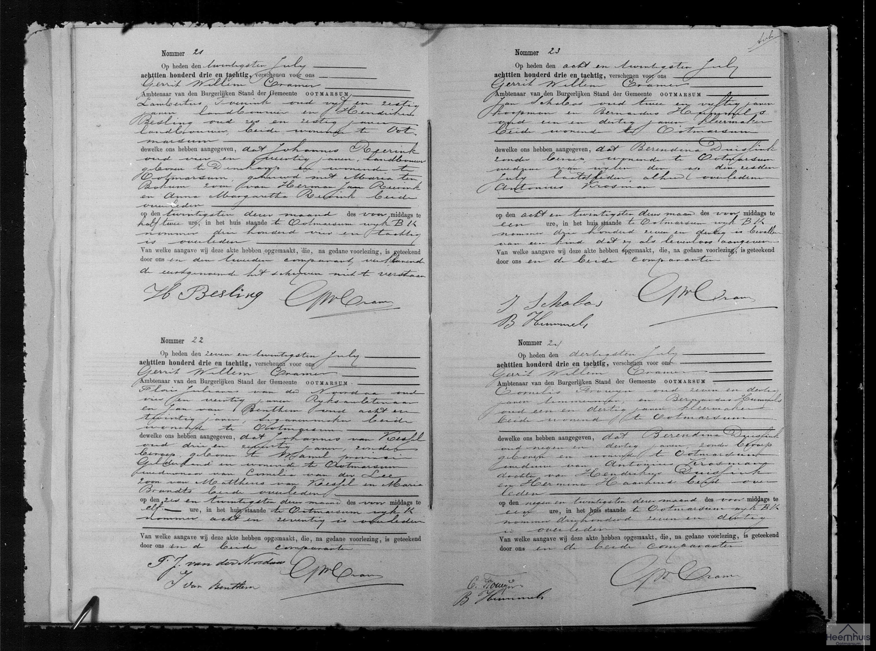 Overlijdensakte van Johannes van Kessel Overlijdensakte van Johannes van Kessel