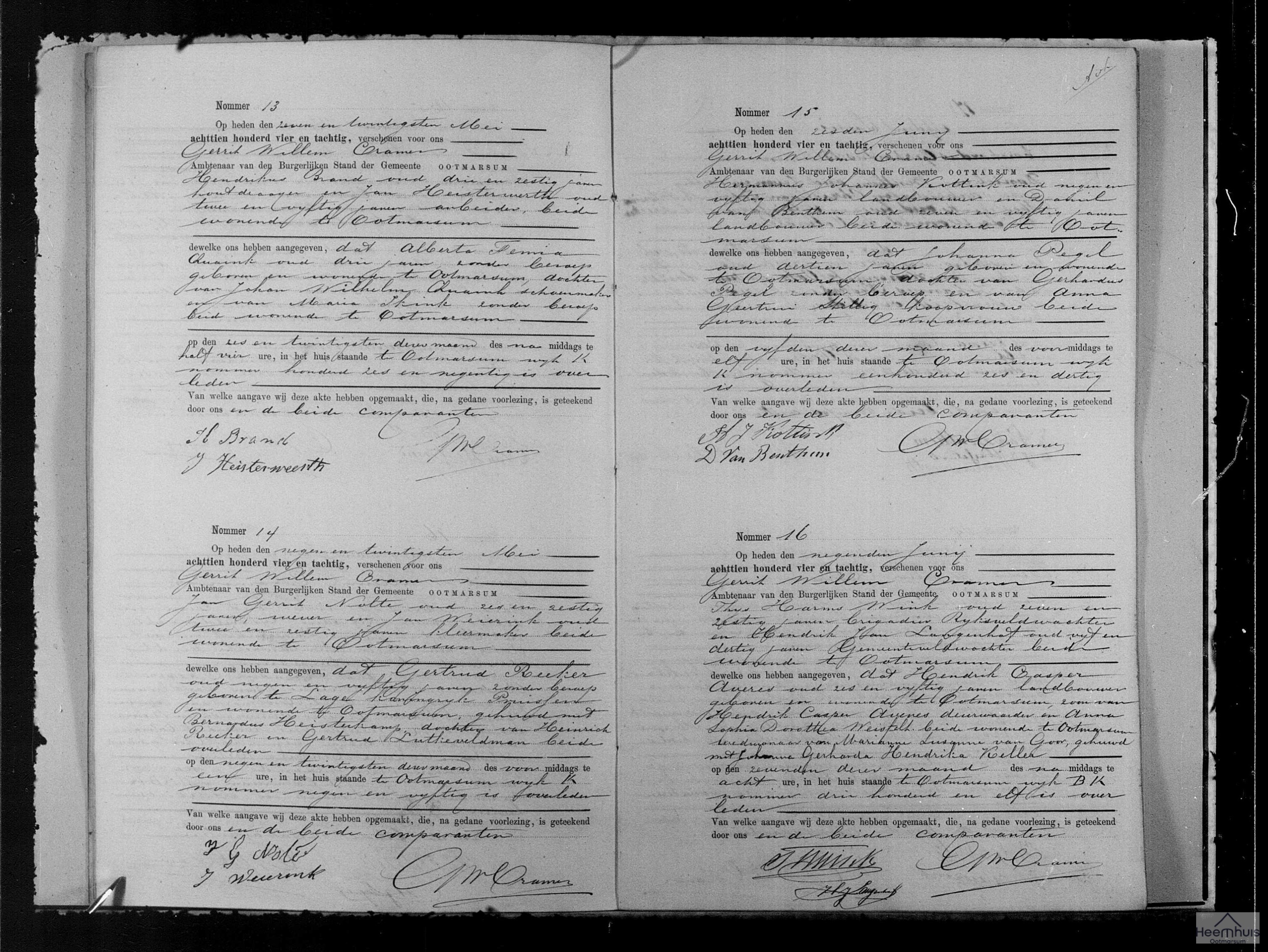 Overlijdensakte van Hendrik Casper Averes