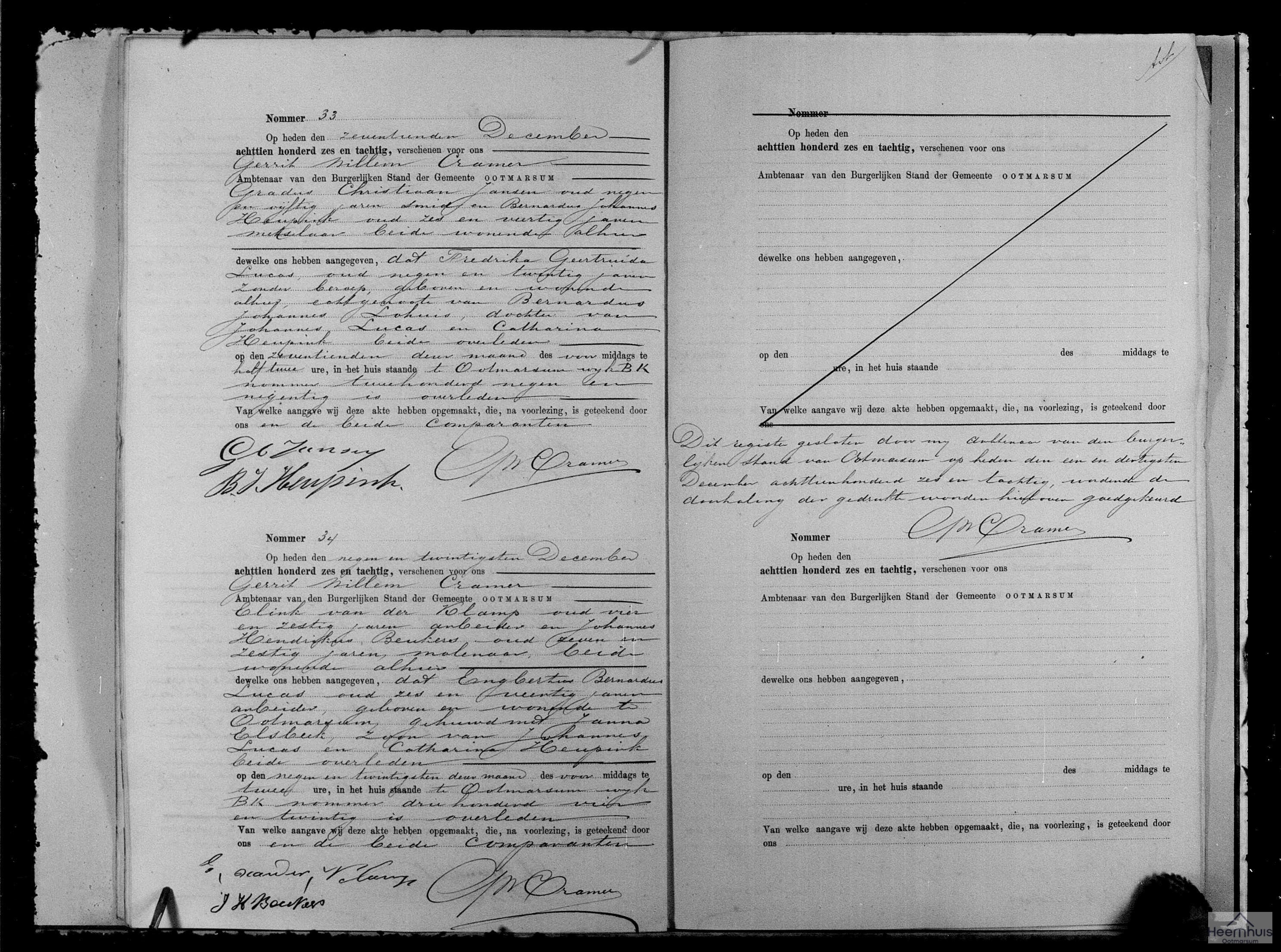 Overlijdensakte van Engbertus Bernardus Lucas