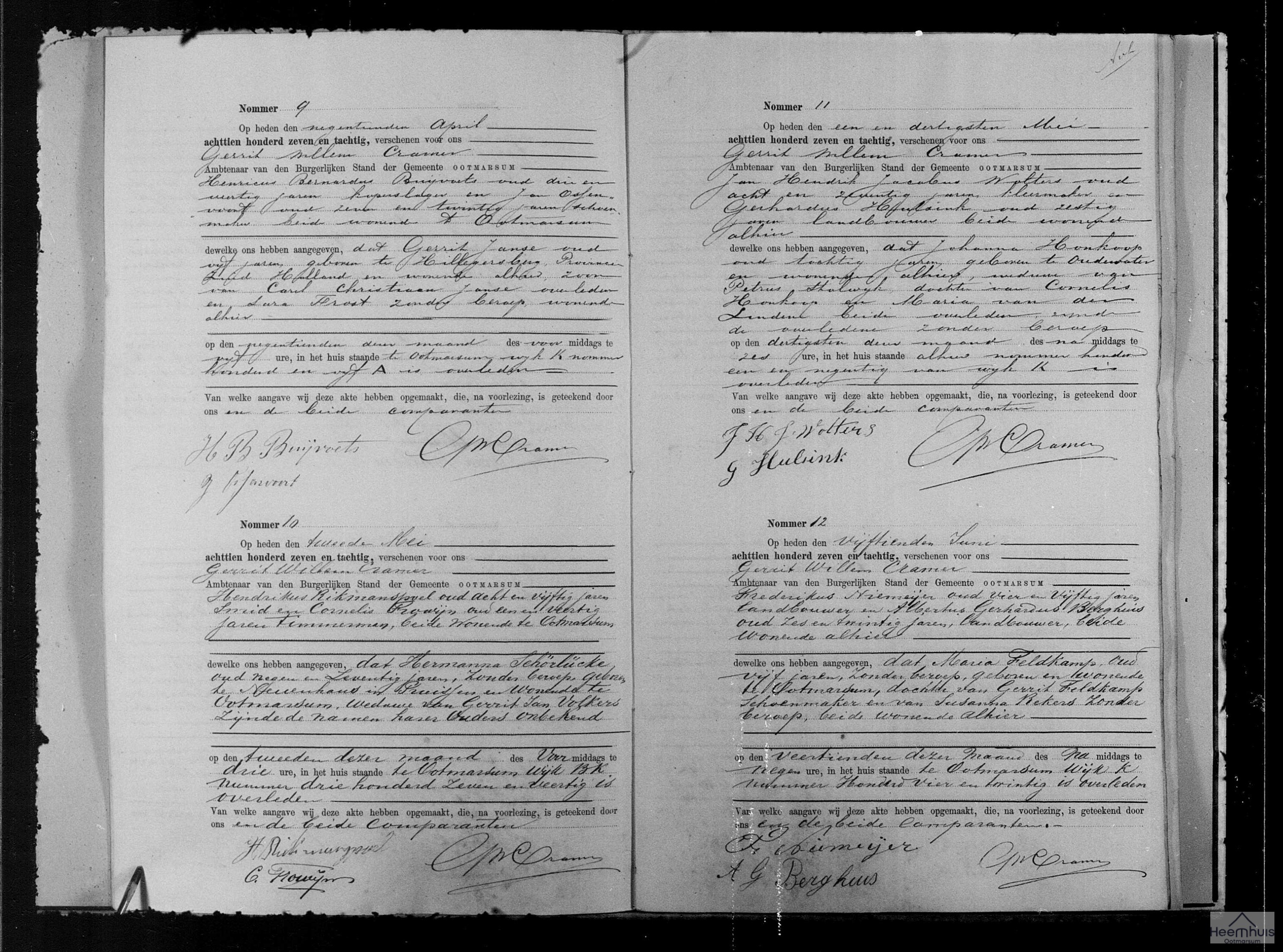 Overlijdensakte van Johanna Honkoop