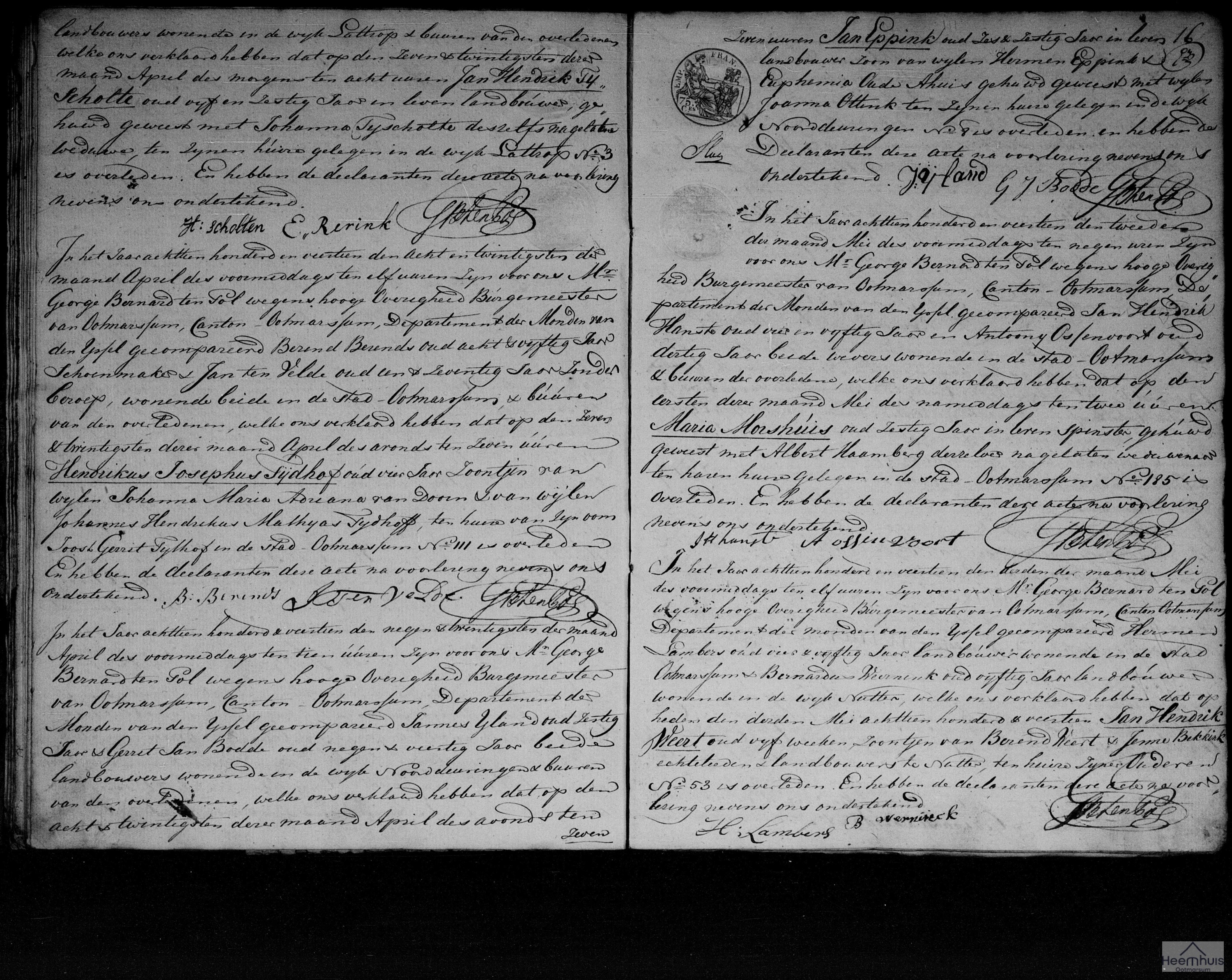 Overlijdensakte van Maria Morshuis Overlijdensakte van Maria Morshuis