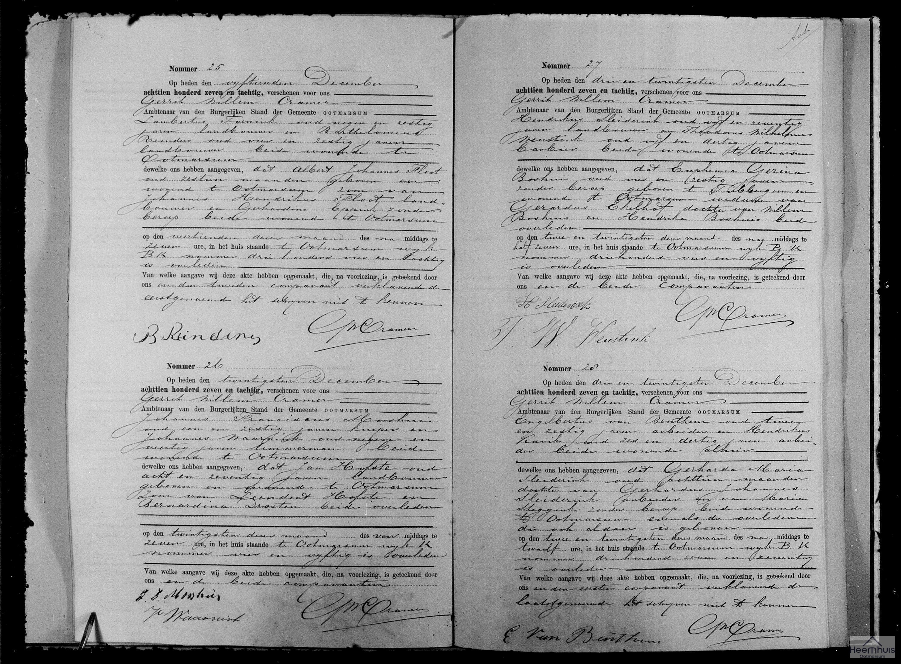 Overlijdensakte van Albert Johannes Floot