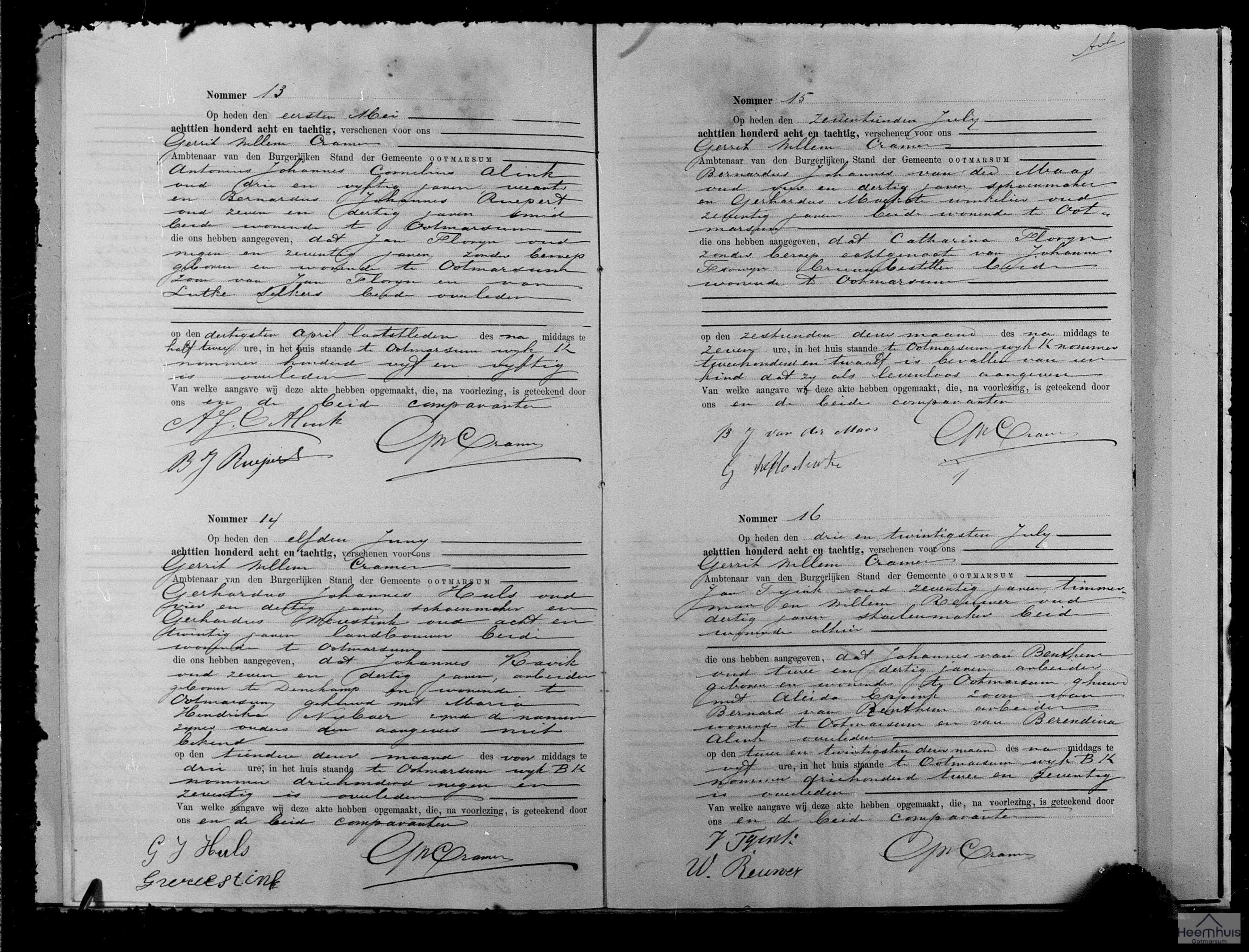 Overlijdensakte van levenloos geboren kind Frowijn Overlijdensakte van levenloos geboren kind Frowijn