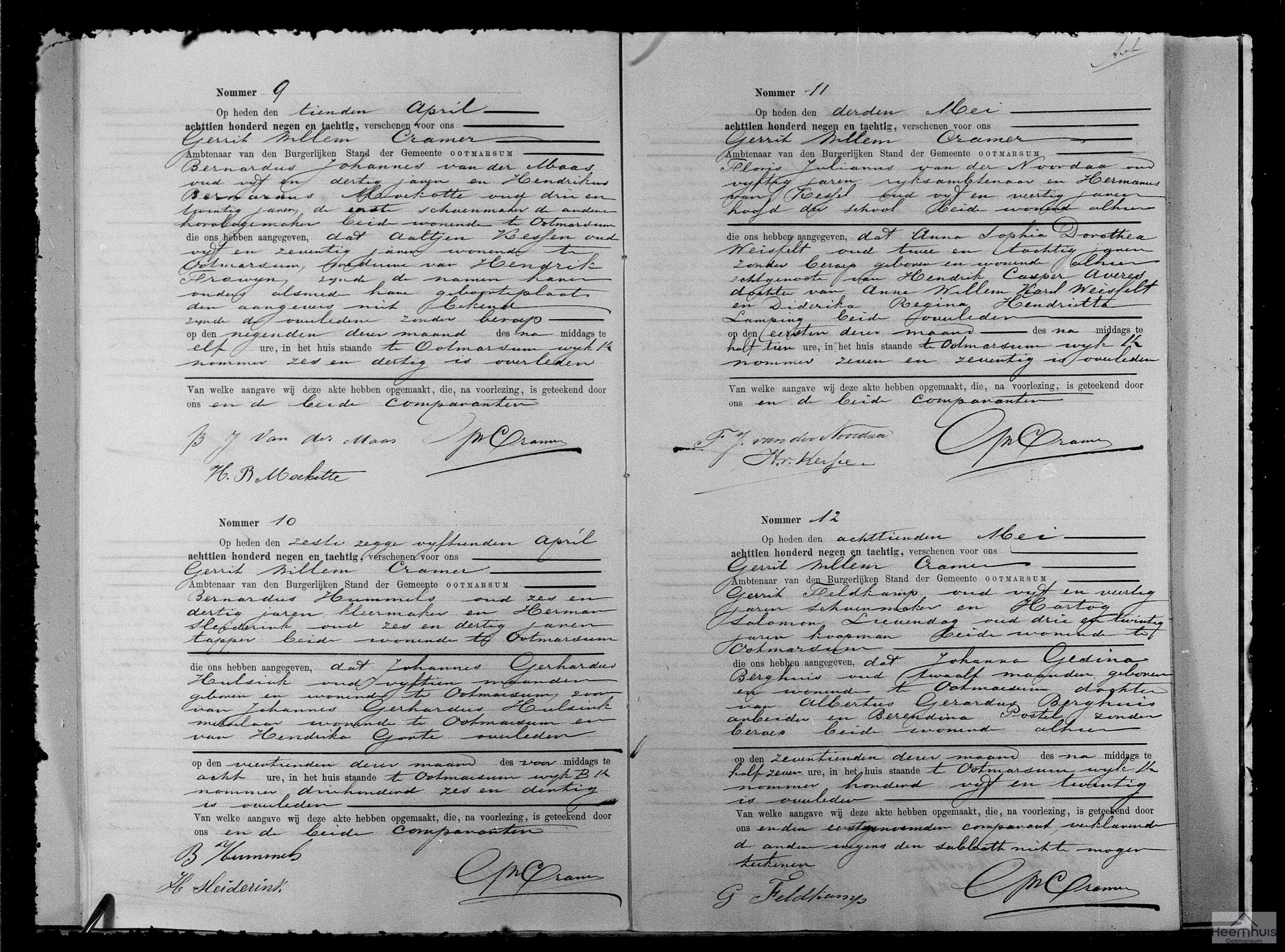 Overlijdensakte van Johannes Gerhardus Hulsink Overlijdensakte van Johannes Gerhardus Hulsink