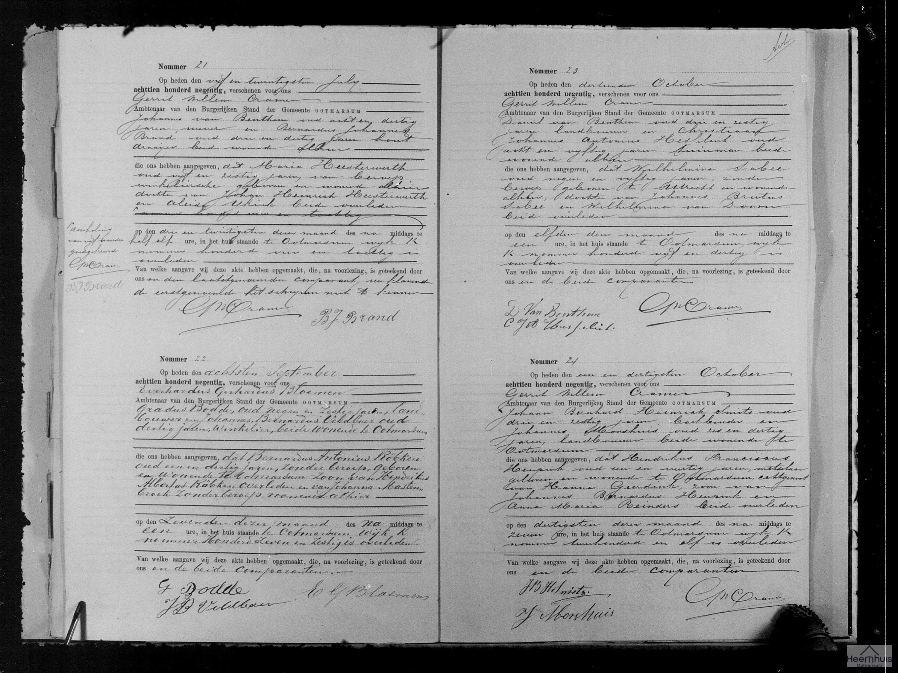 Overlijdensakte van Bernardus Antonius Röbken