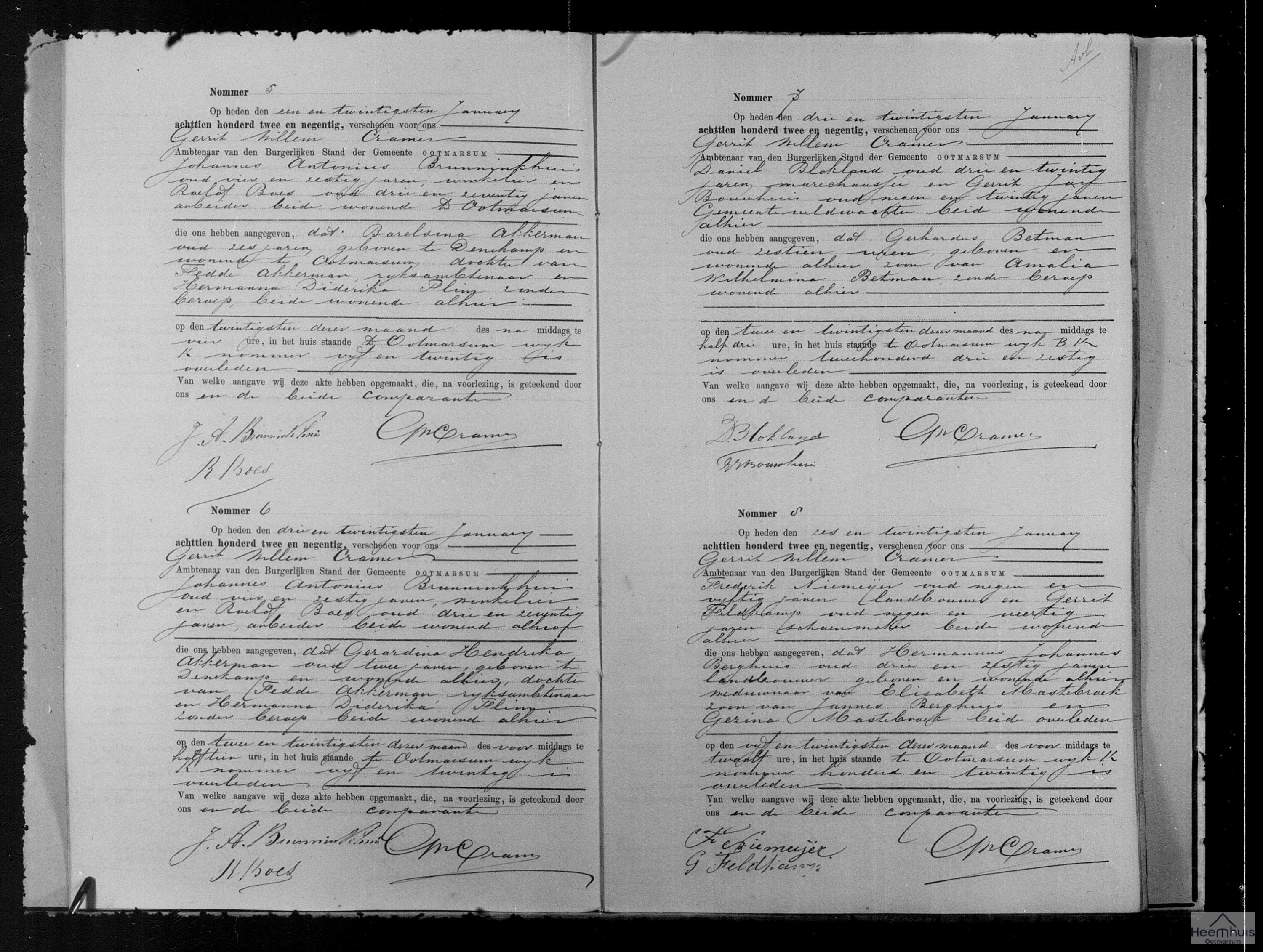 Overlijdensakte van Barelsina Akkerman