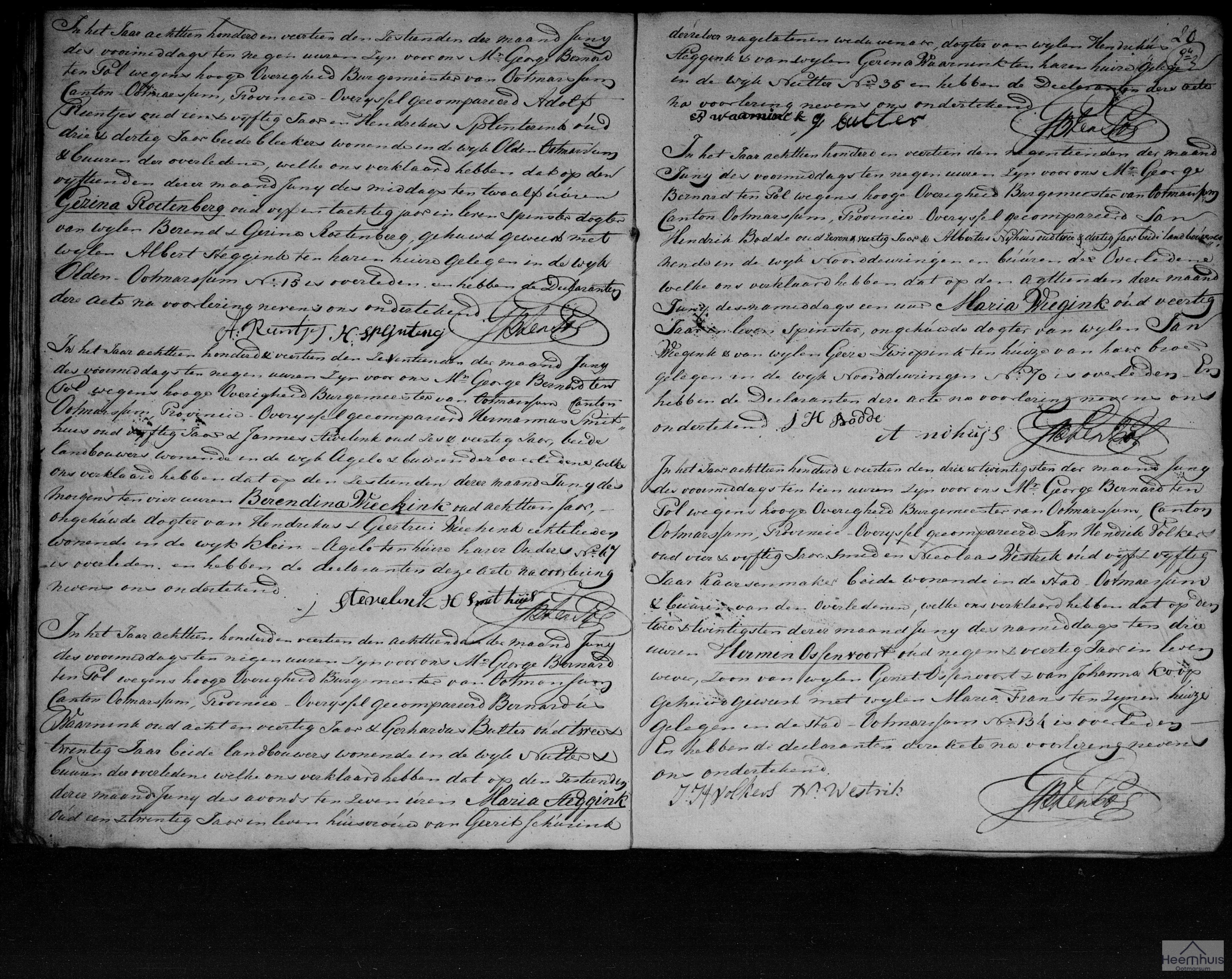 Overlijdensakte van Maria Steggink