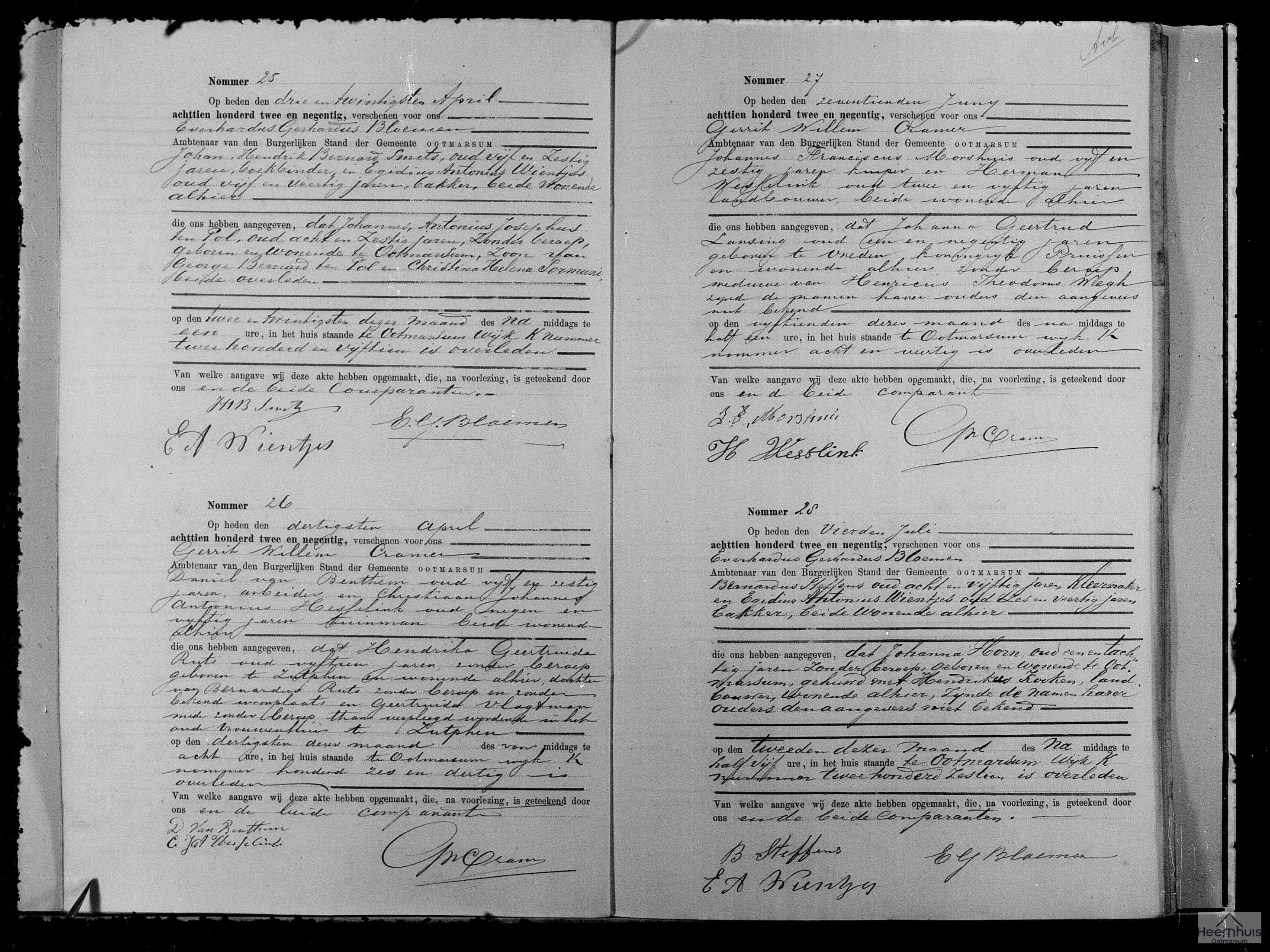 Overlijdensakte van Johanna Geertrud Lansing