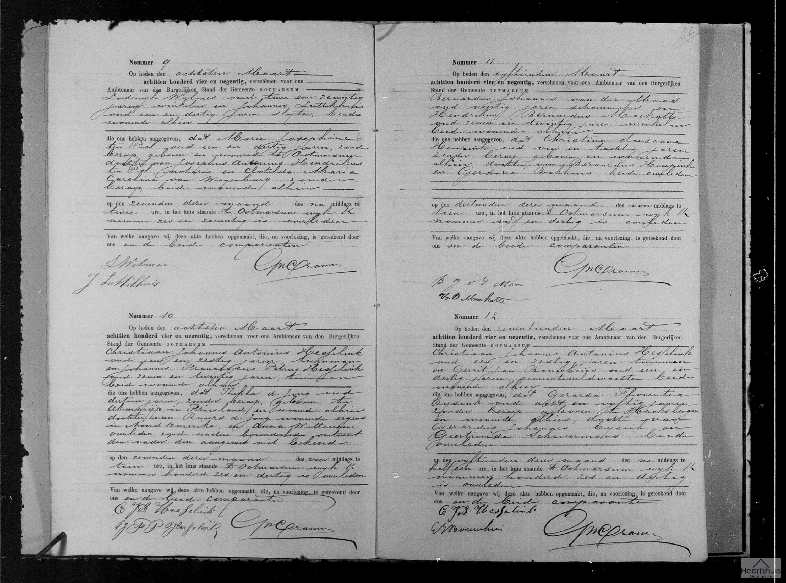 Overlijdensakte van Christina Susanna Heupink