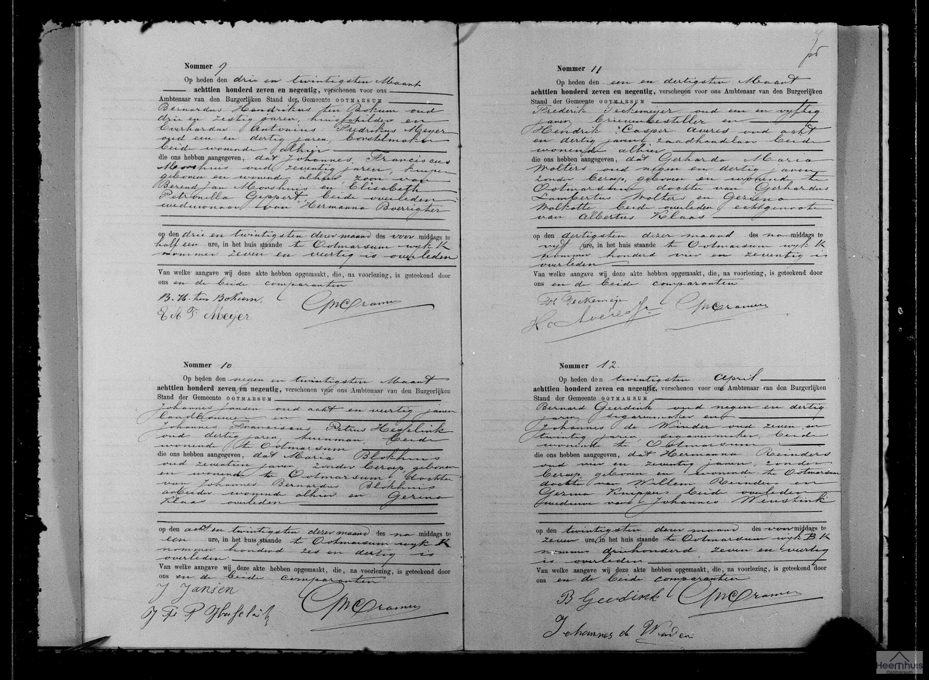 Overlijdensakte van Gerharda Maria Wolters