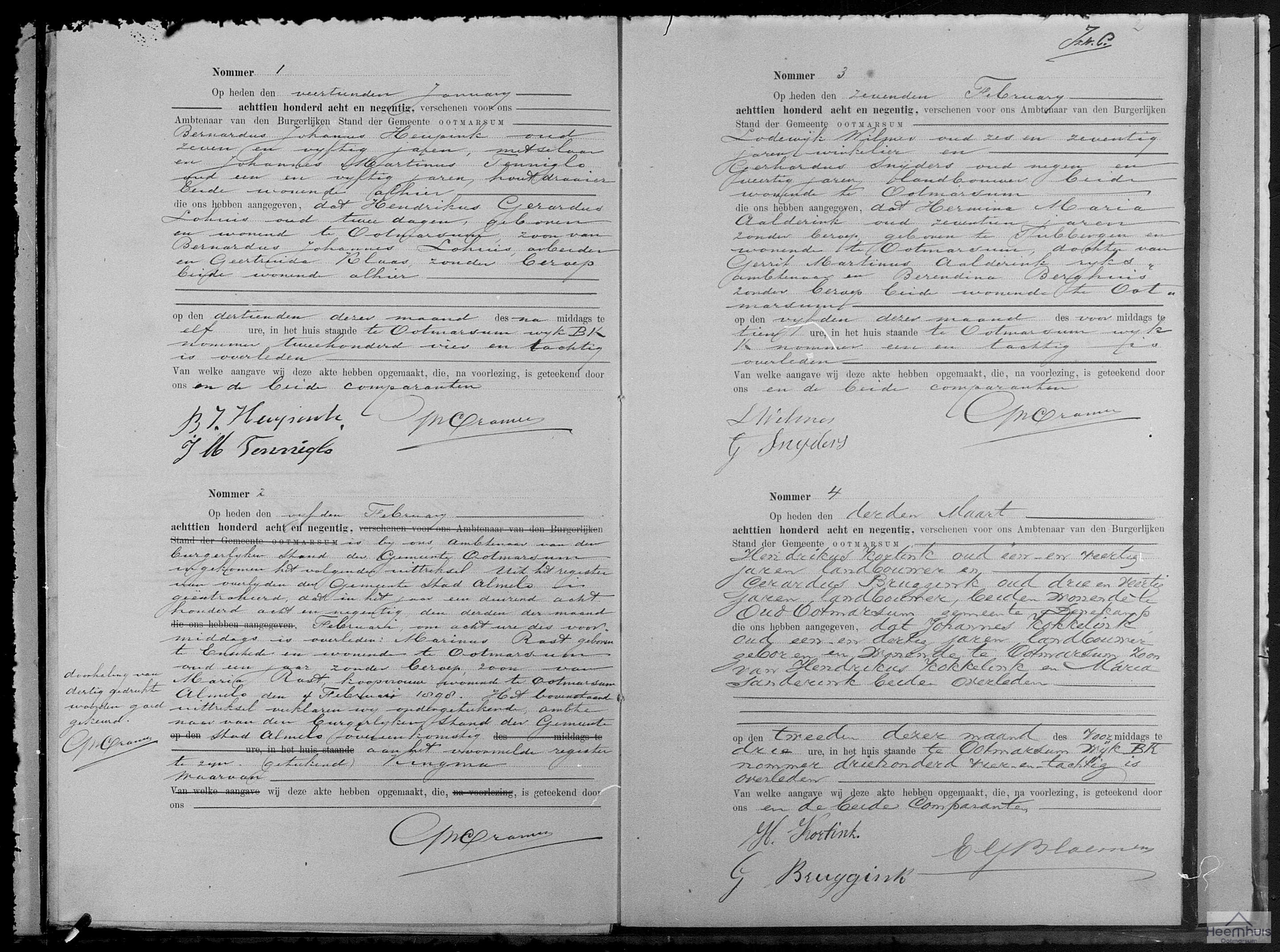 Overlijdensakte van Hendrikus Gerardus Lohuis Overlijdensakte van Hendrikus Gerardus Lohuis