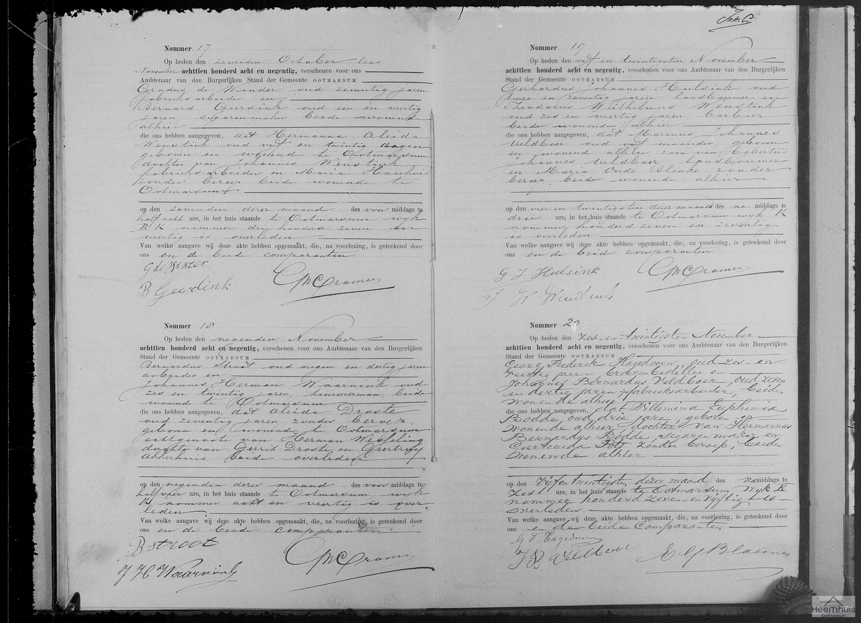 Overlijdensakte van Willemina Euphemia Bodde