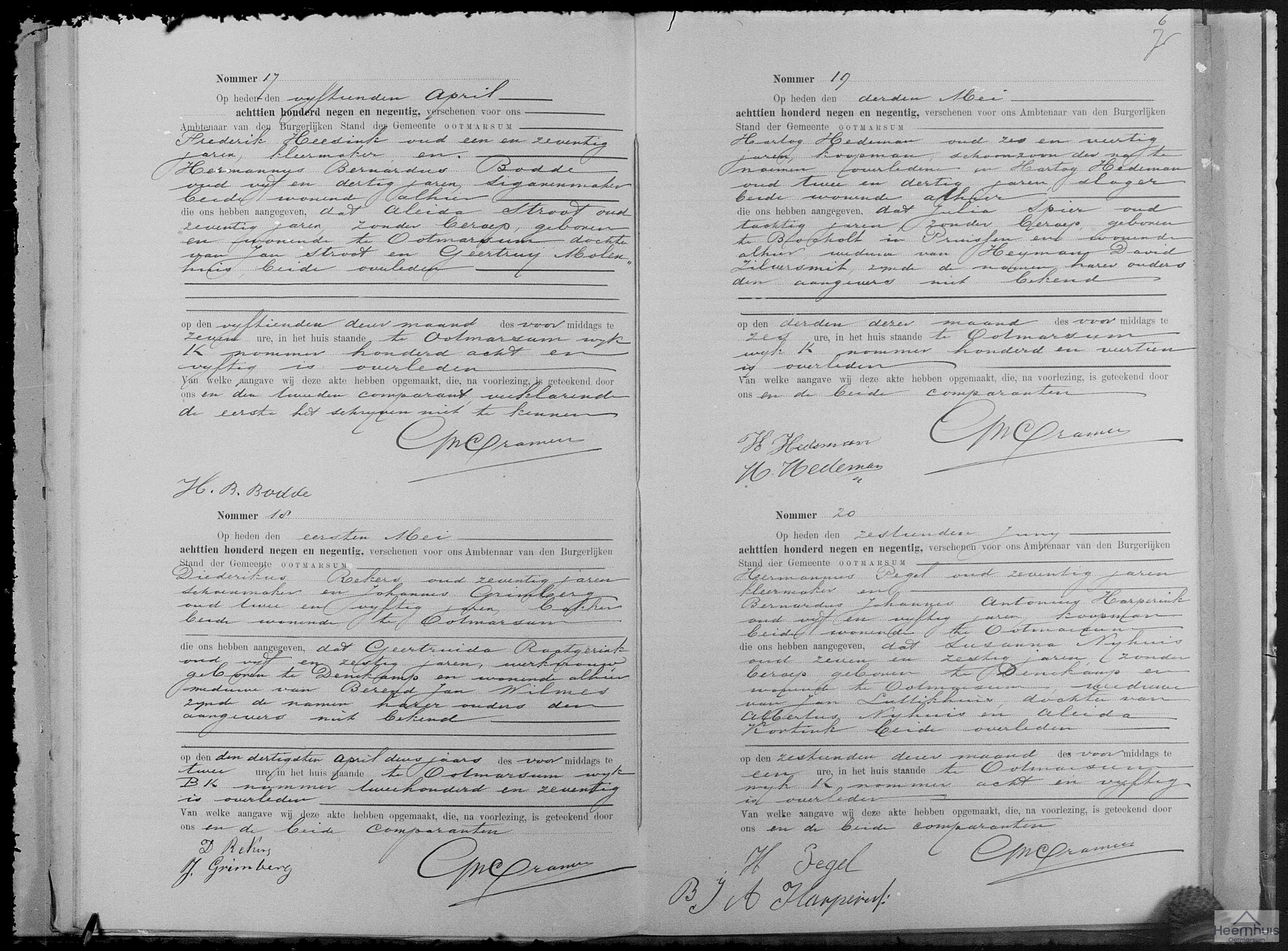 Overlijdensakte van Susanna Nijhuis