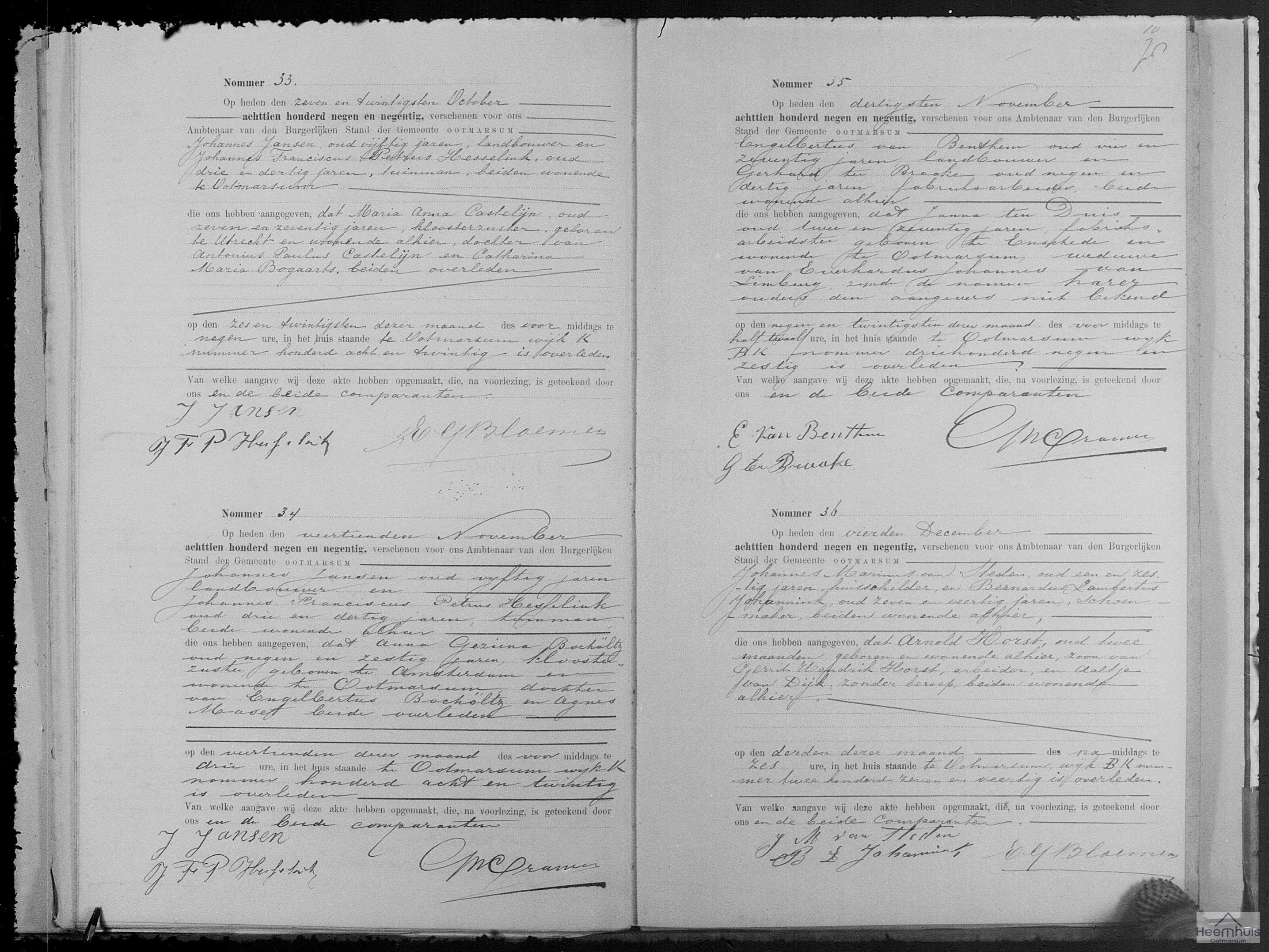 Overlijdensakte van Maria Anna Castelijn