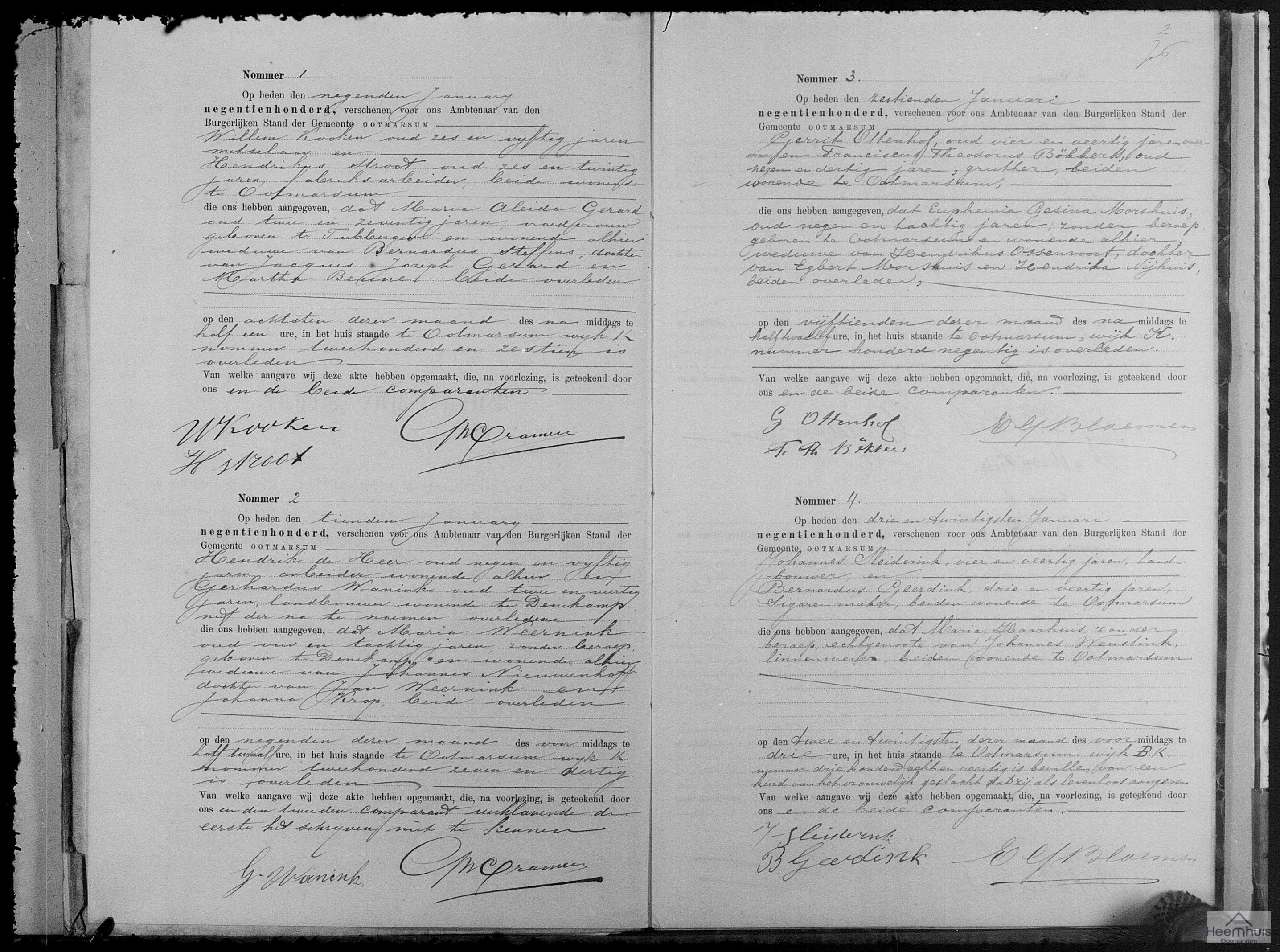 Overlijdensakte van Euphemia Gesina Morshuis