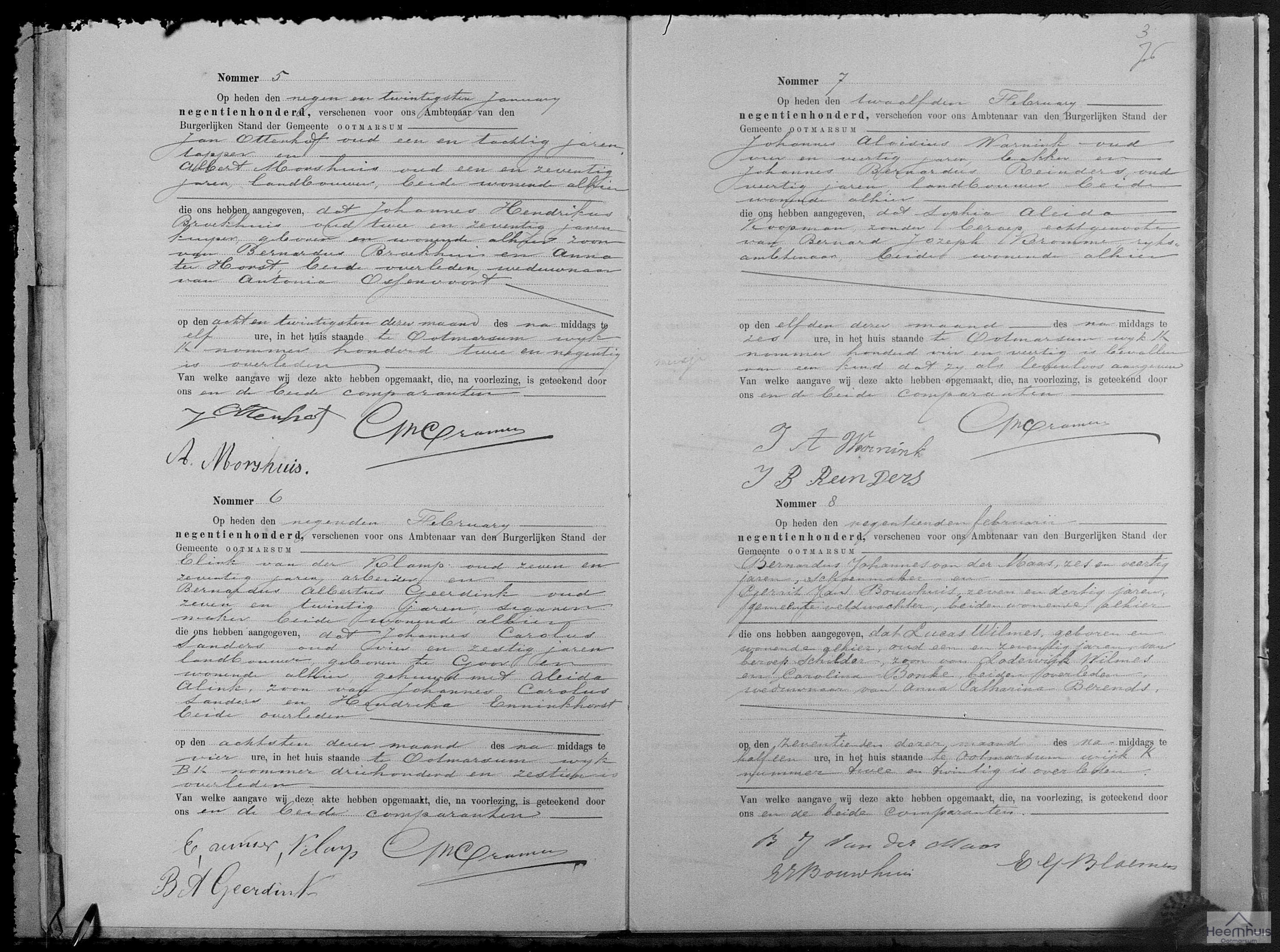 Overlijdensakte van Johannes Hendrikus Broekhuis
