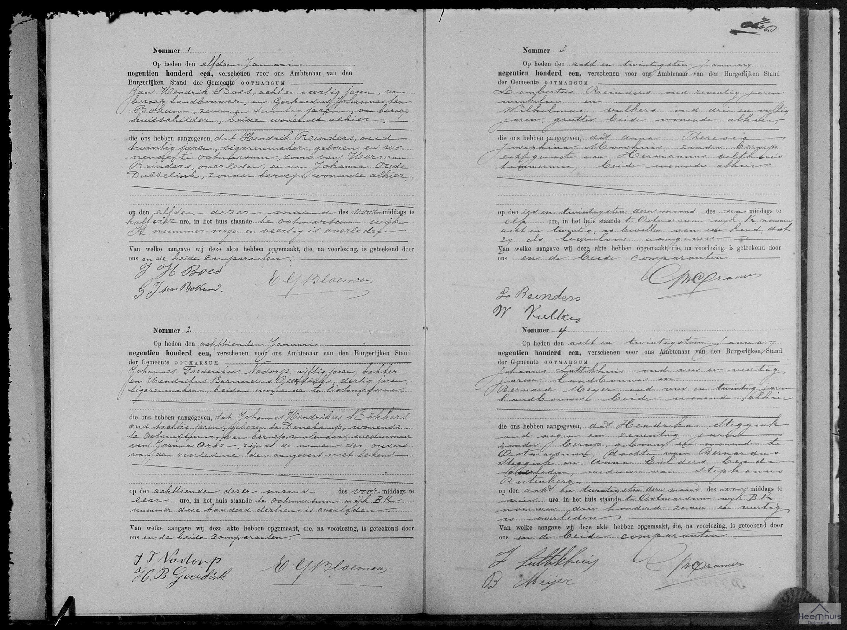 Overlijdensakte van levenloos geboren kind Velthuis