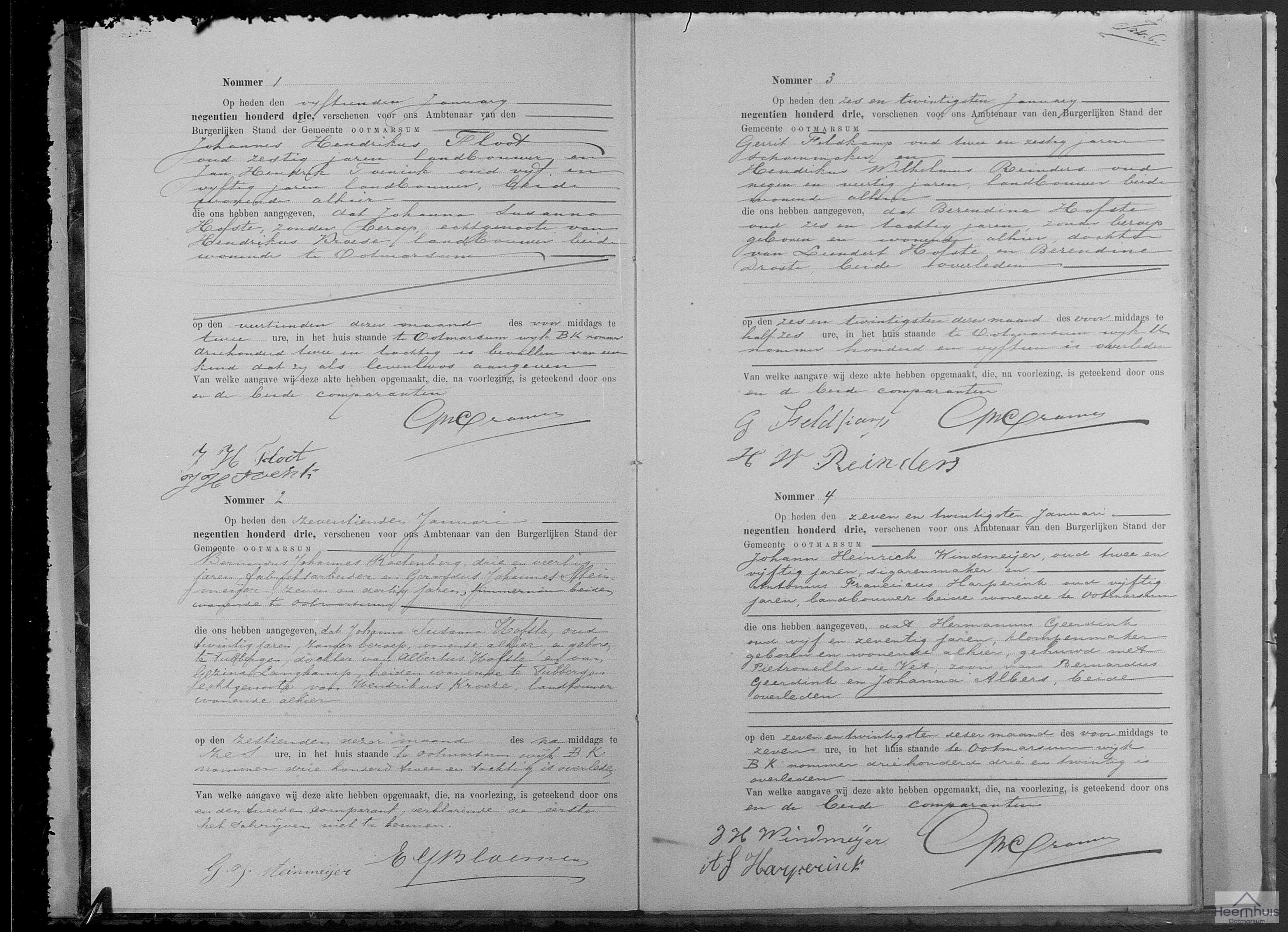 Overlijdensakte van Hermannus Geerdink