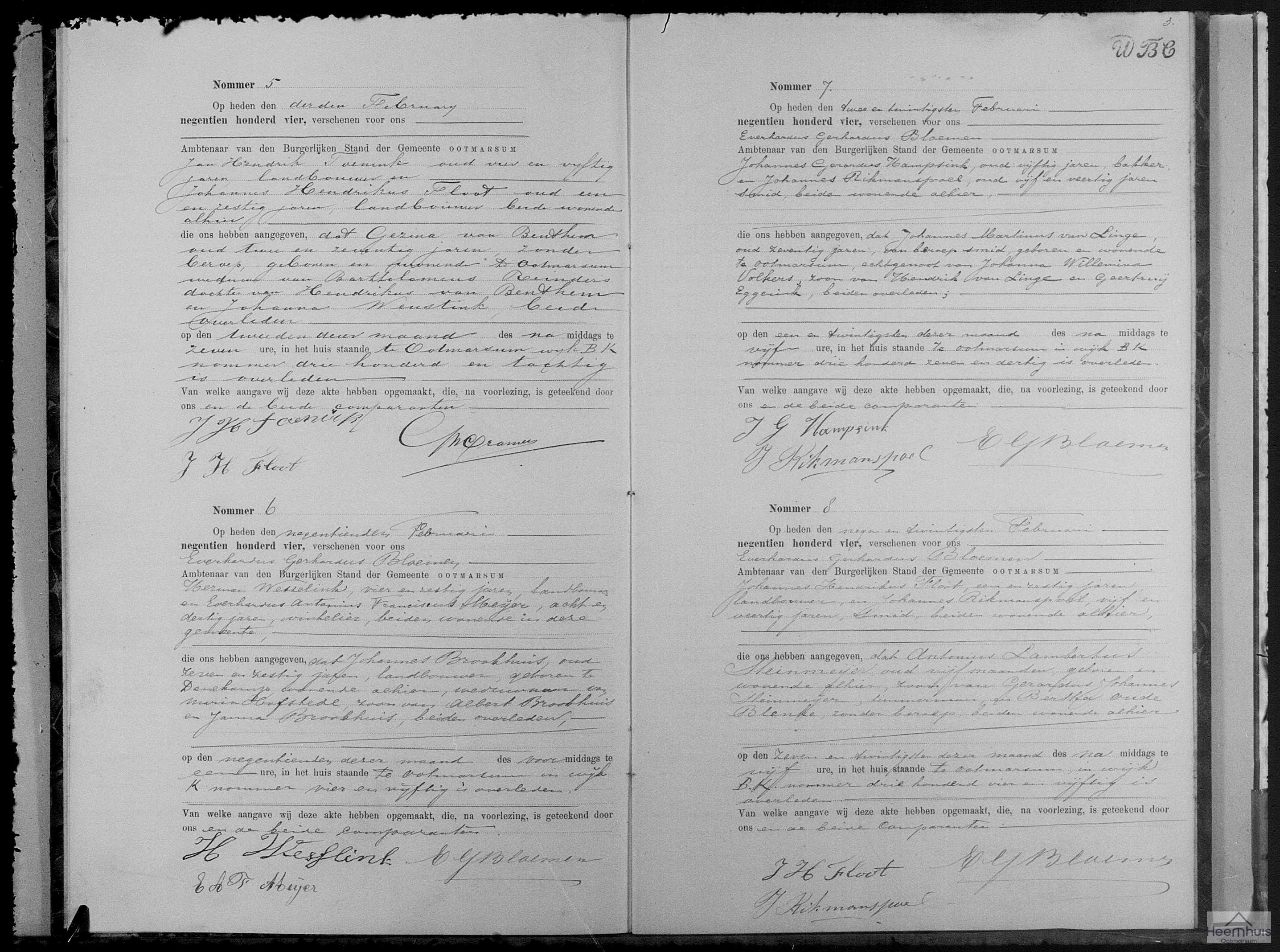 Overlijdensakte van Johannes Martinus van Linge