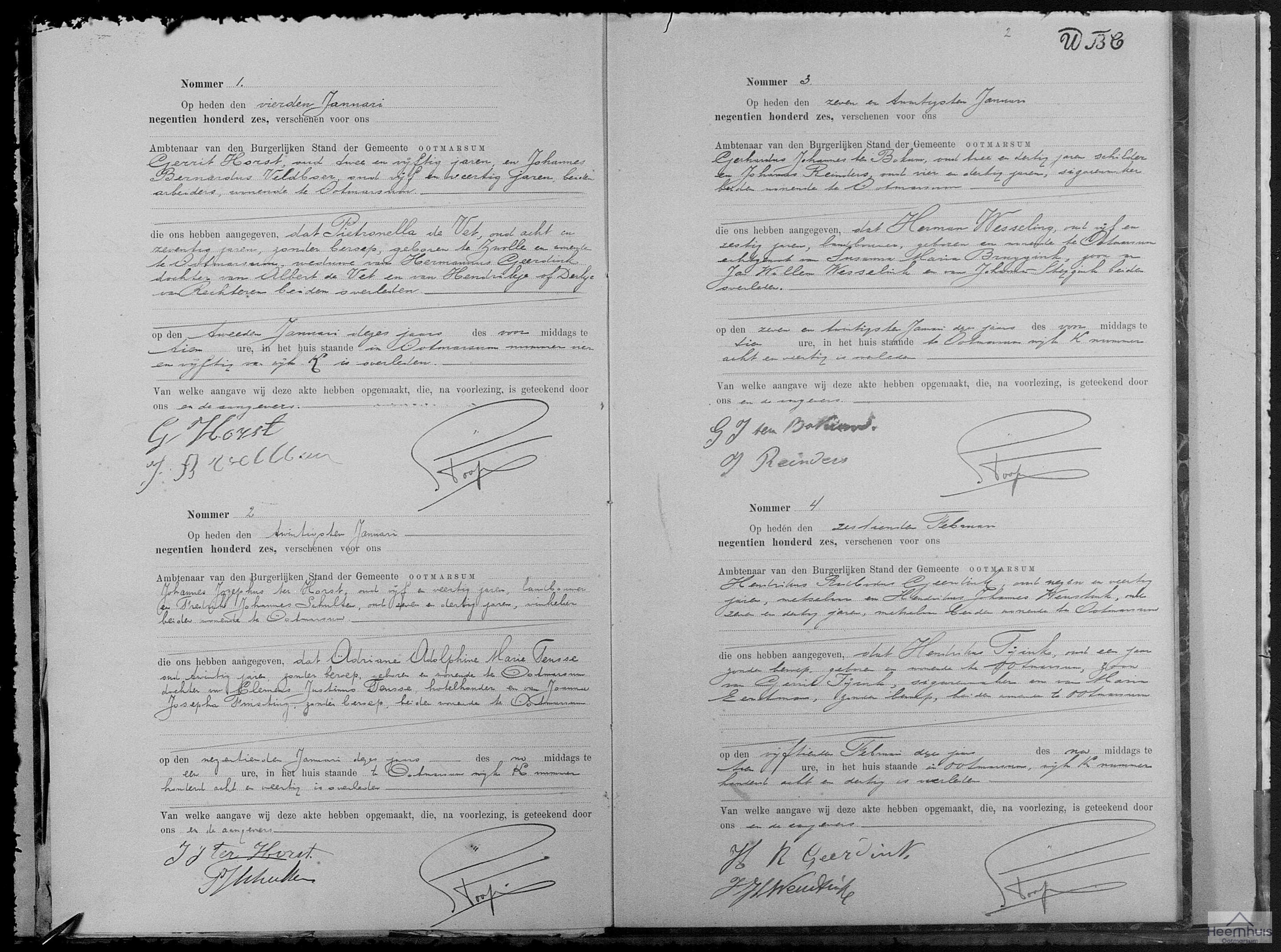 Overlijdensakte van Pietronella de Vet