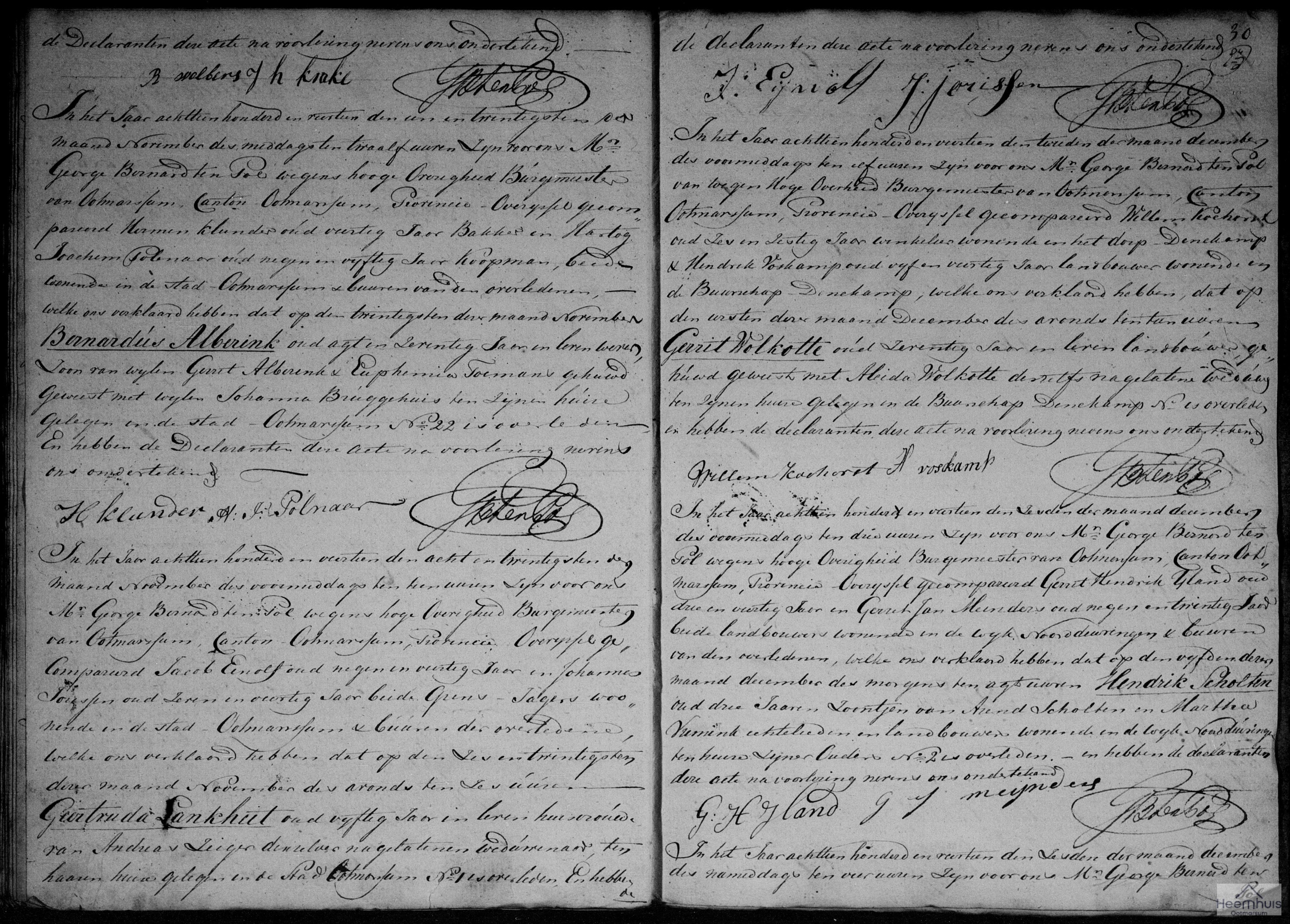 Overlijdensakte van Bernardus Alberink