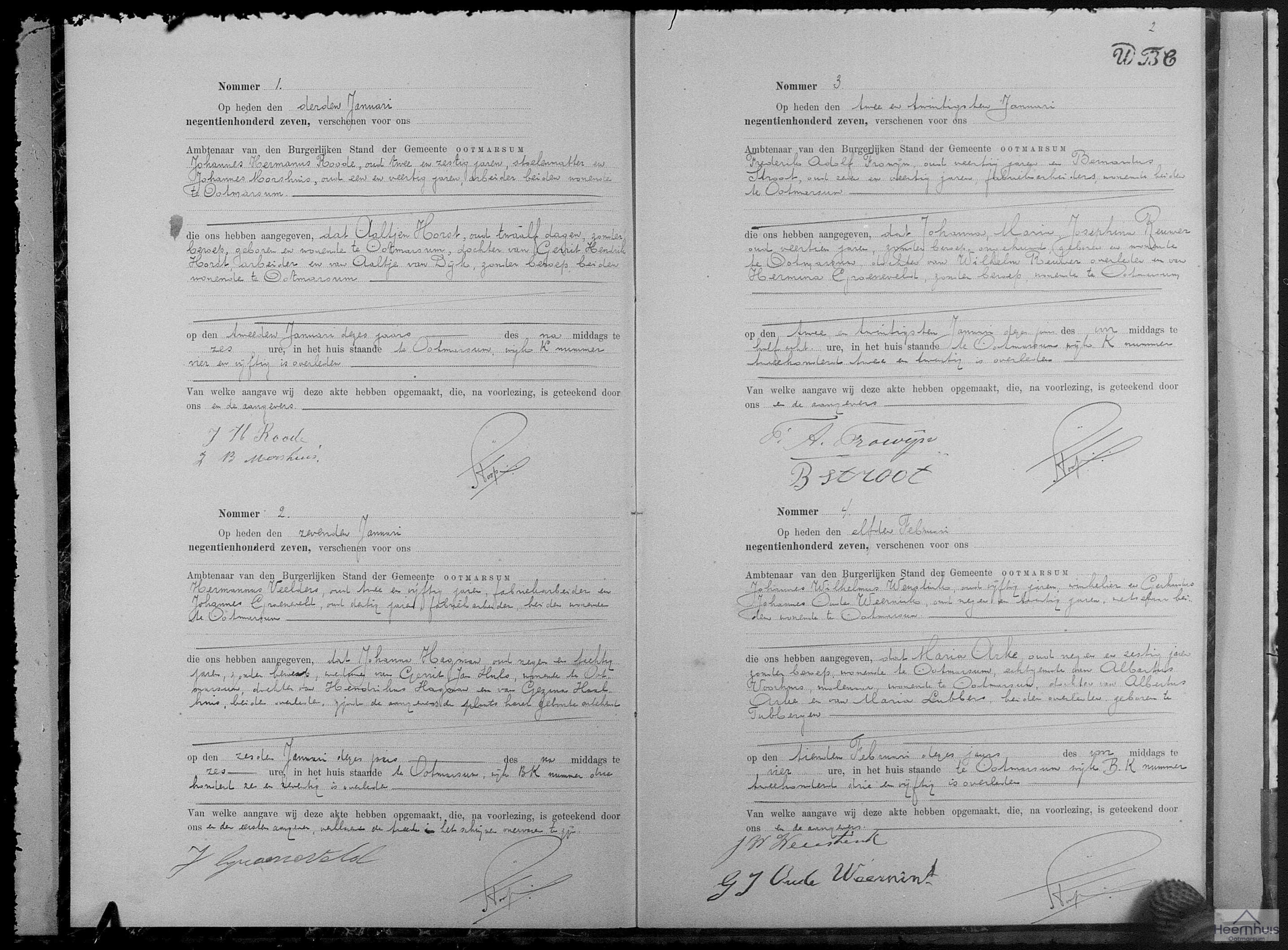 Overlijdensakte van Johanna Hagman