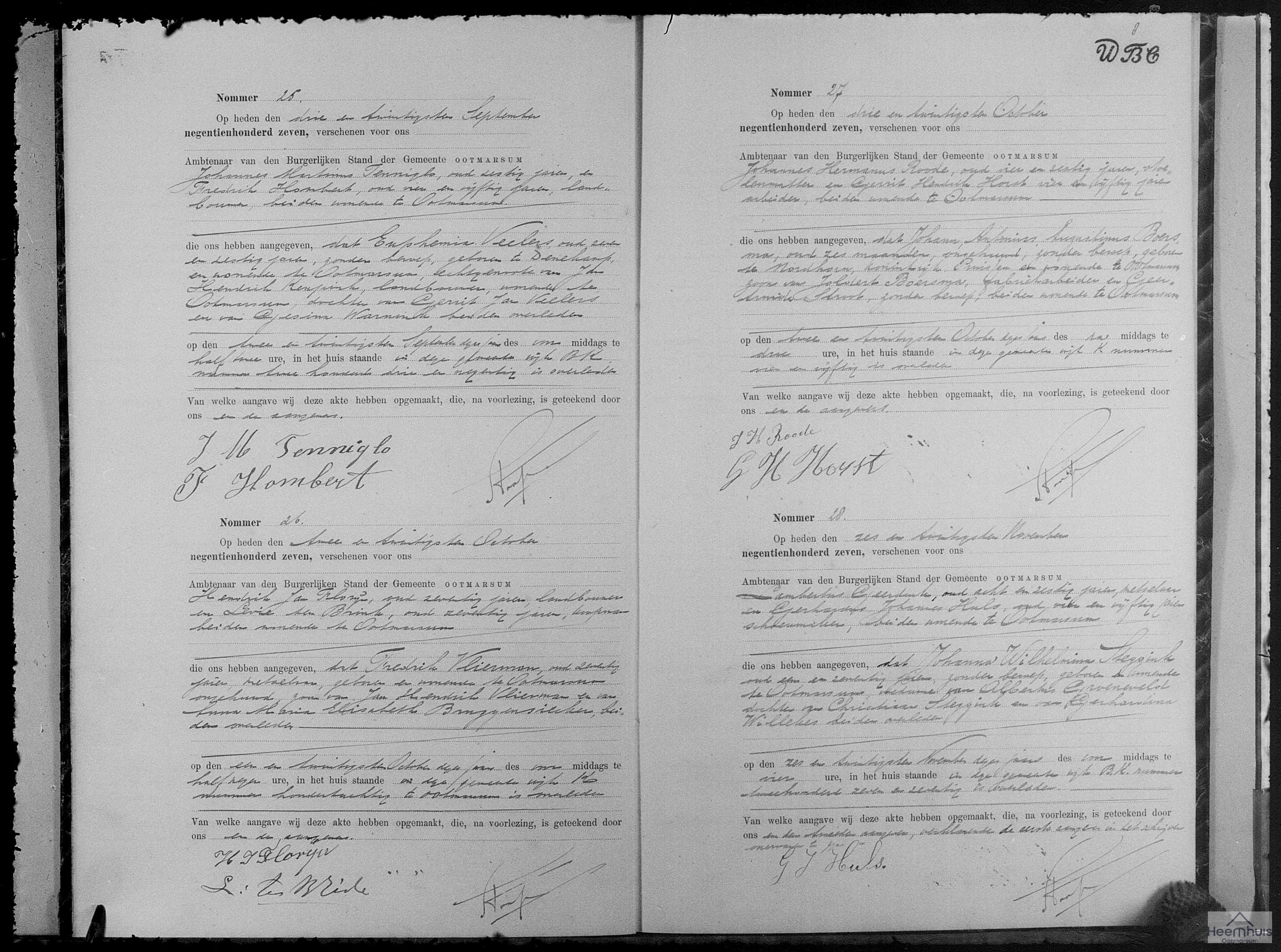 Overlijdensakte van Johanna Wilhelmina Steggink