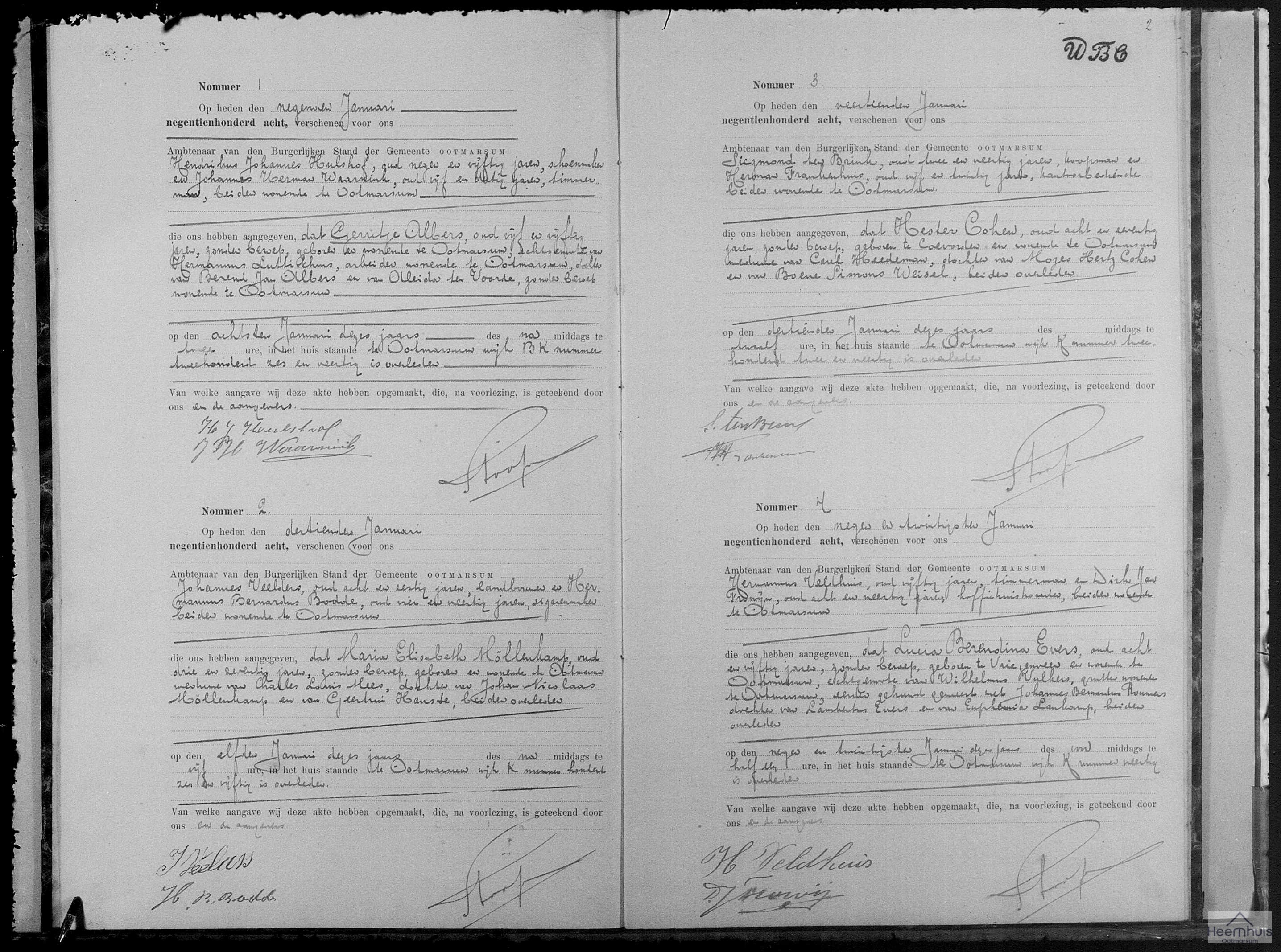 Overlijdensakte van Maria Elisabeth Möllenkamp