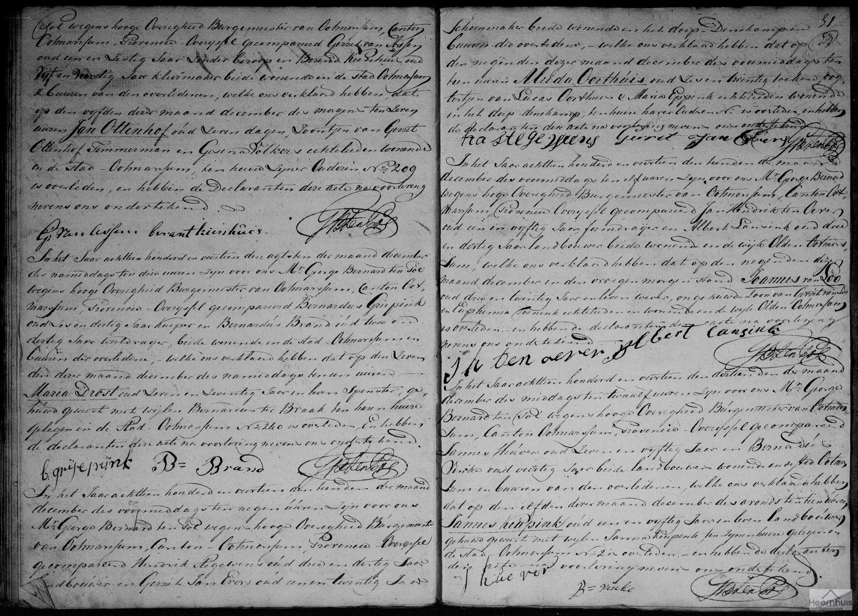 Overlijdensakte van Jannes Keupink