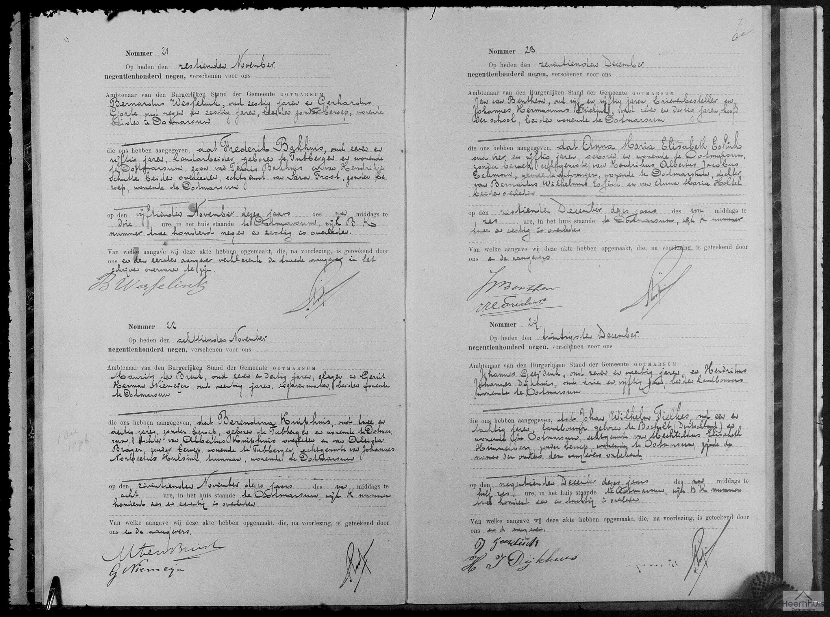Overlijdensakte van Johan Wilhelm Tielkes Overlijdensakte van Johan Wilhelm Tielkes