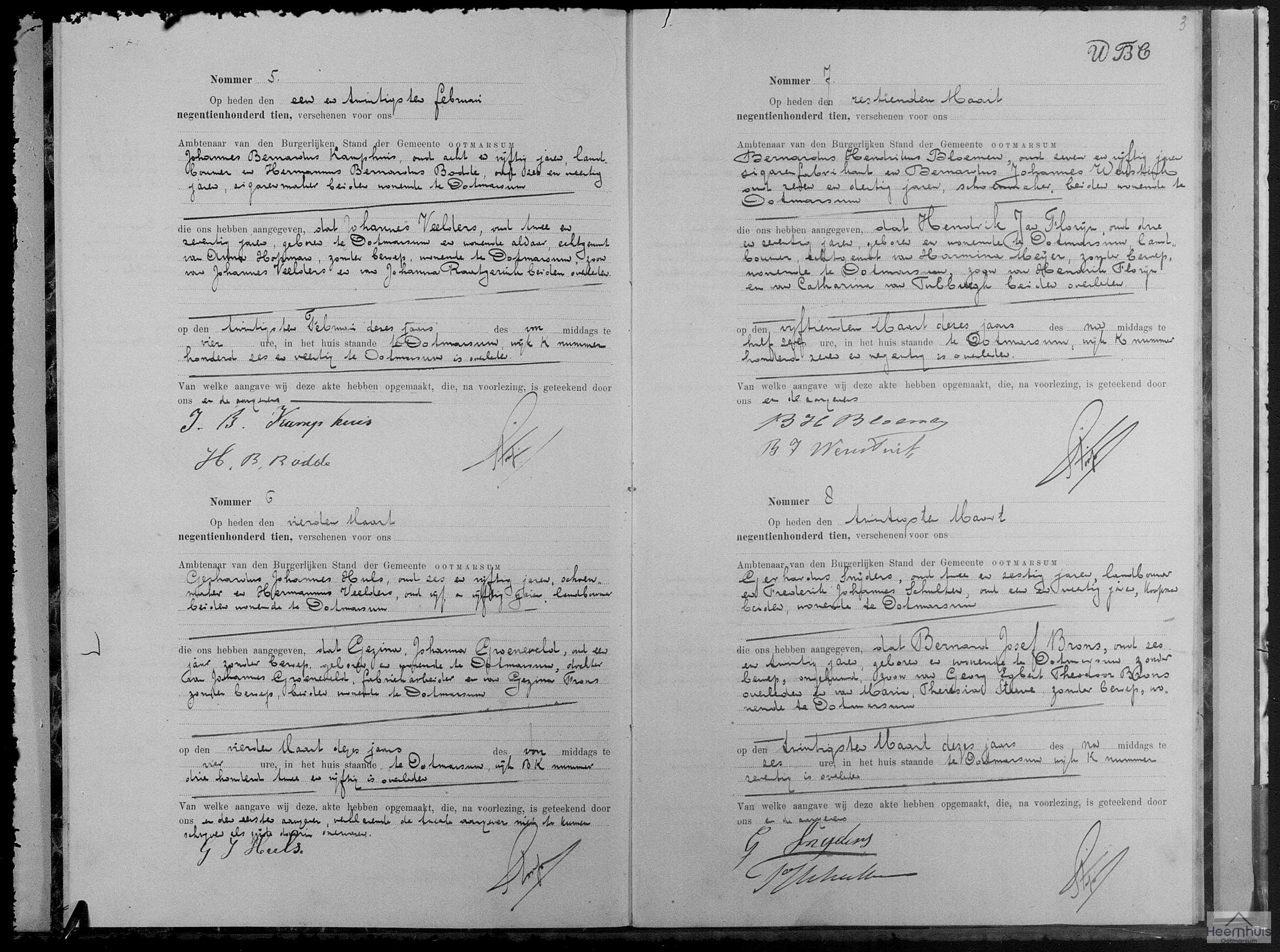 Overlijdensakte van Johannes Veelders