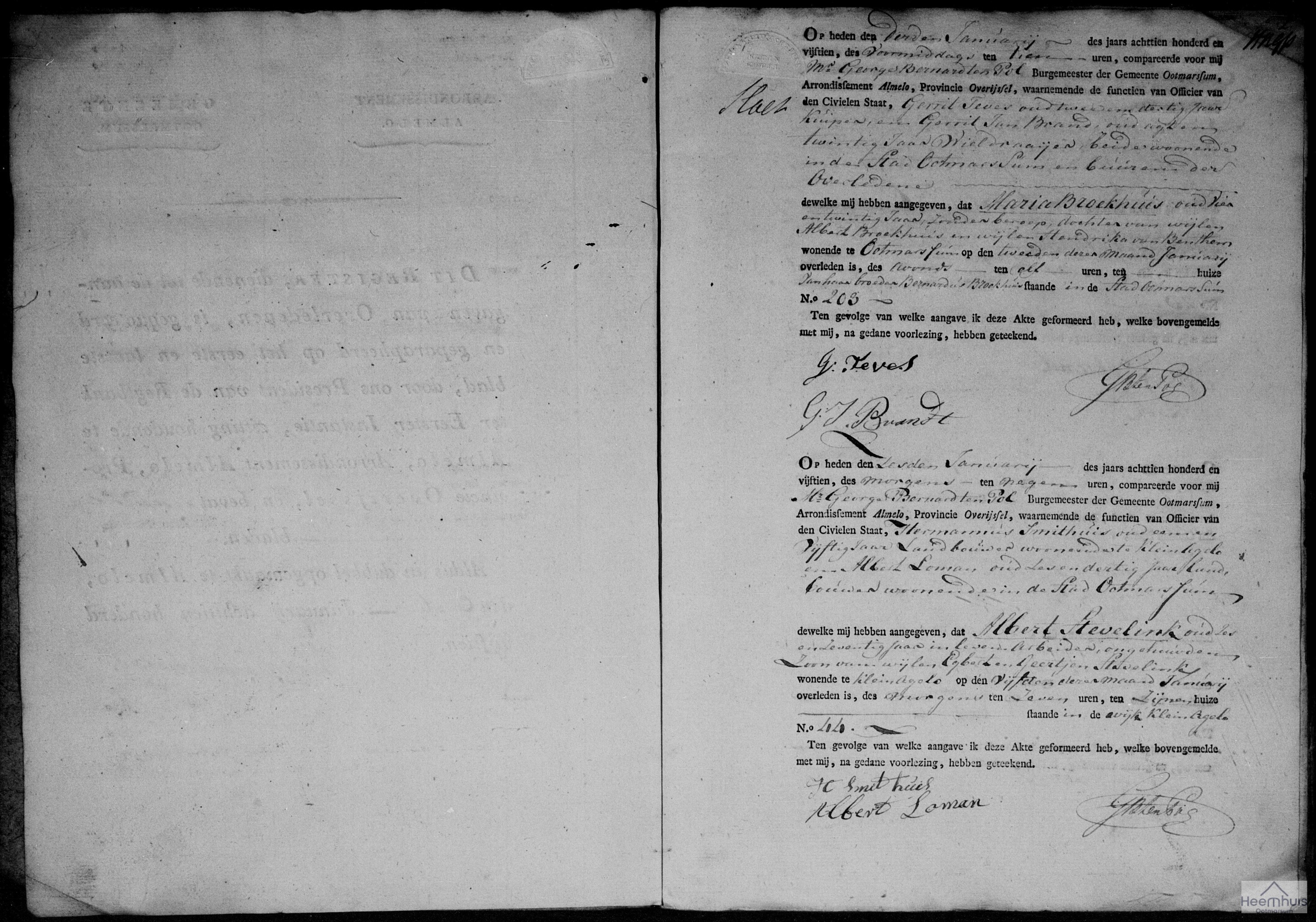 Overlijdensakte van Maria Broekhuis Overlijdensakte van Maria Broekhuis