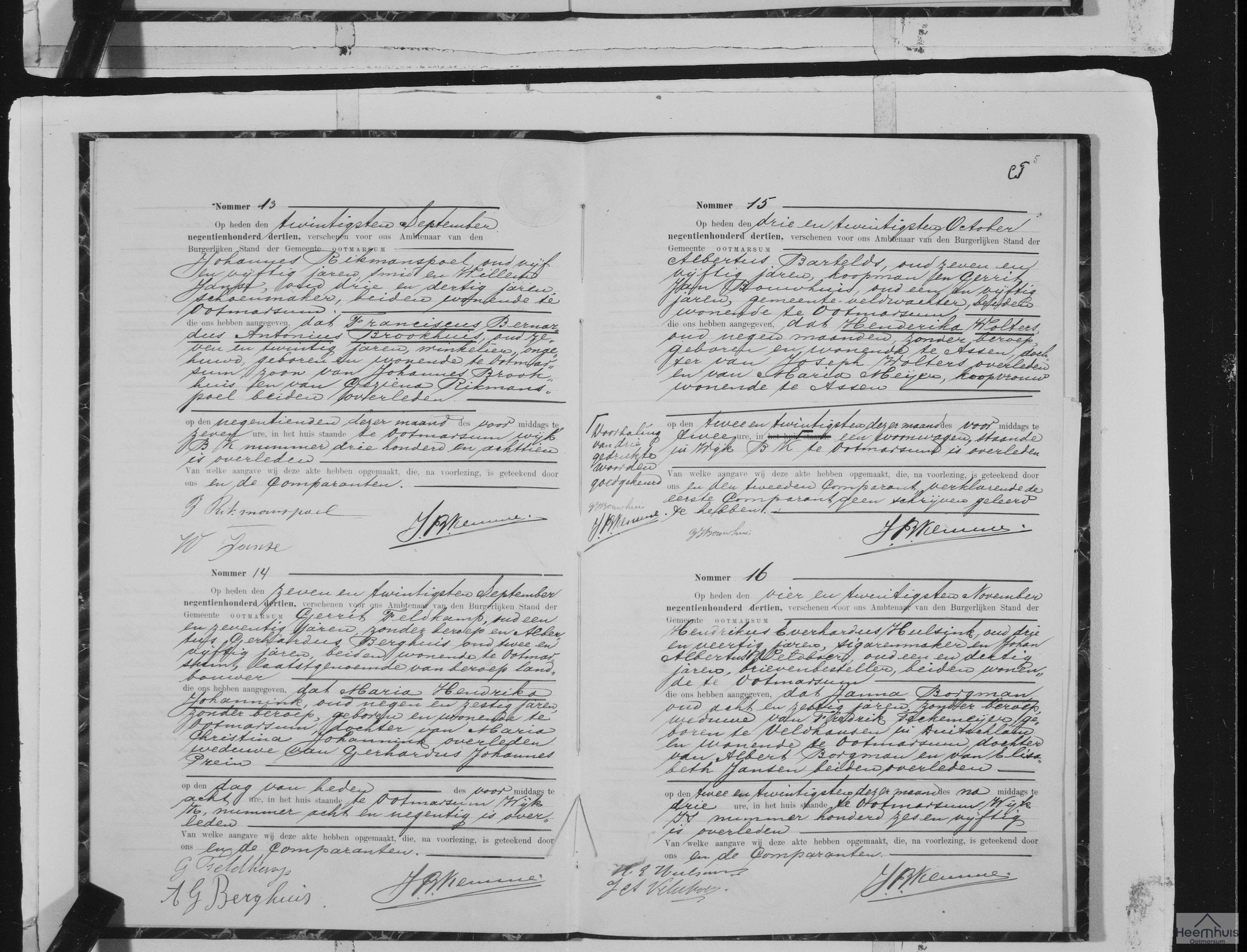Overlijdensakte van Henderika Wolters Overlijdensakte van Henderika Wolters