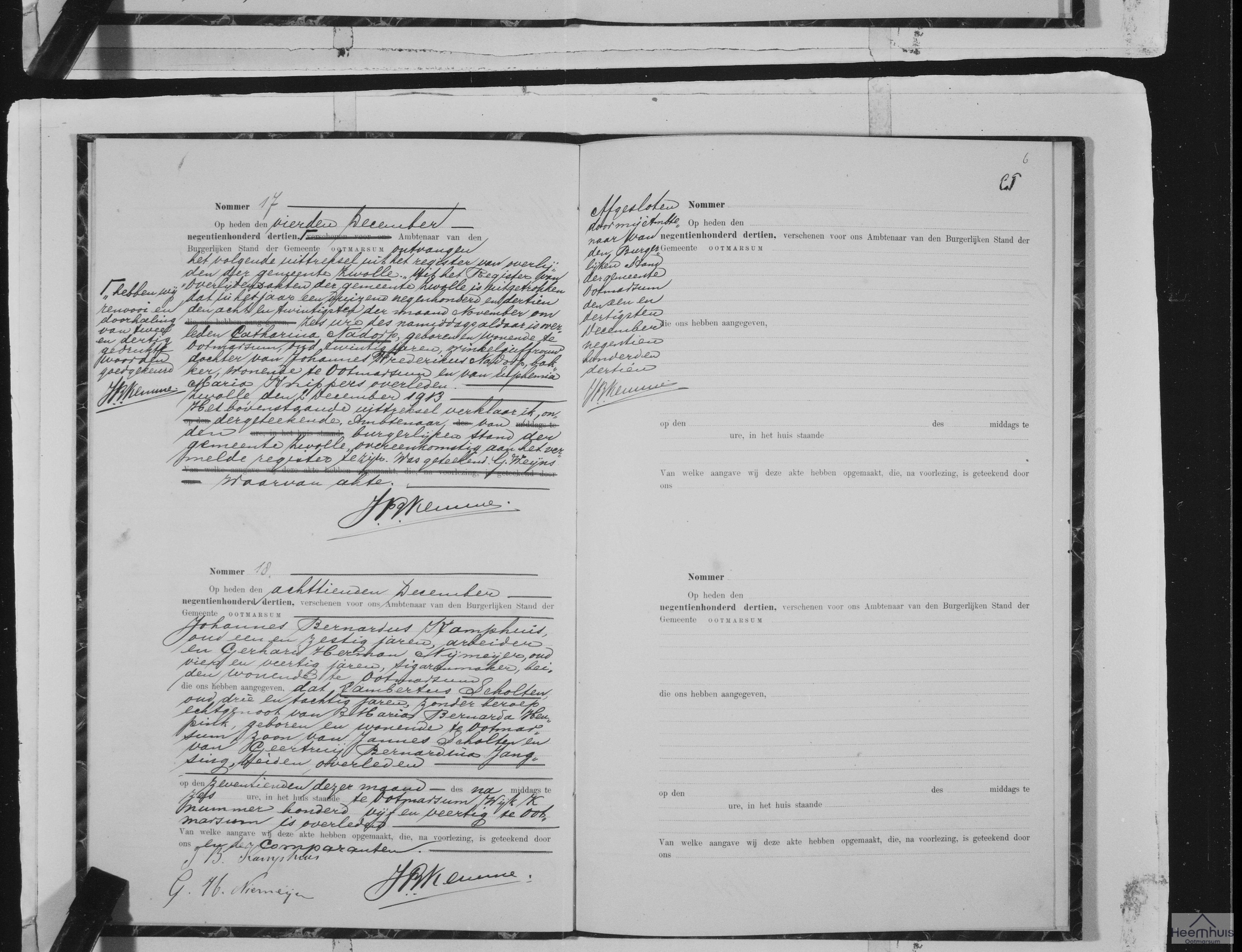 Overlijdensakte van Lambertus Scholten