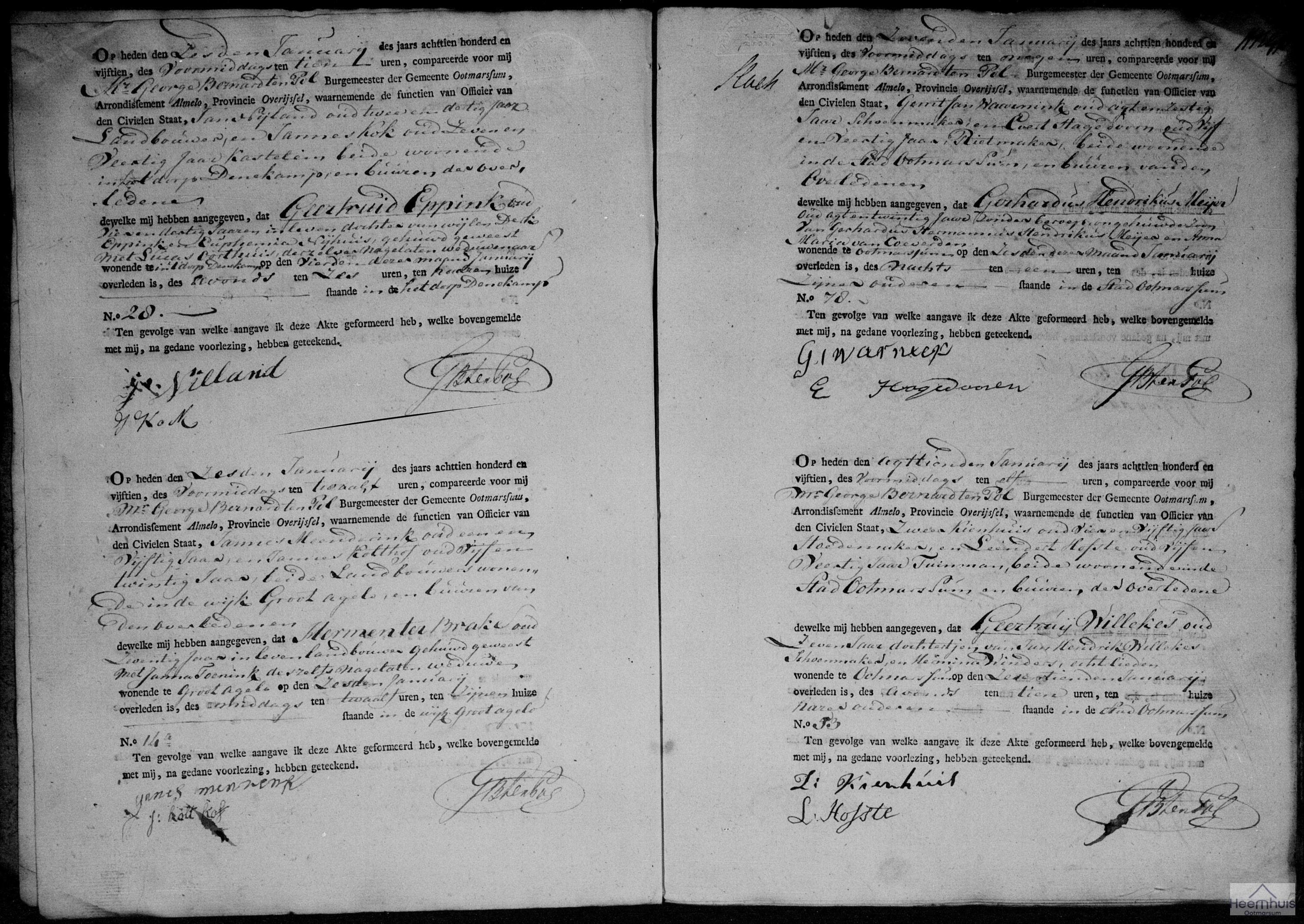 Overlijdensakte van Geertruid Eppink