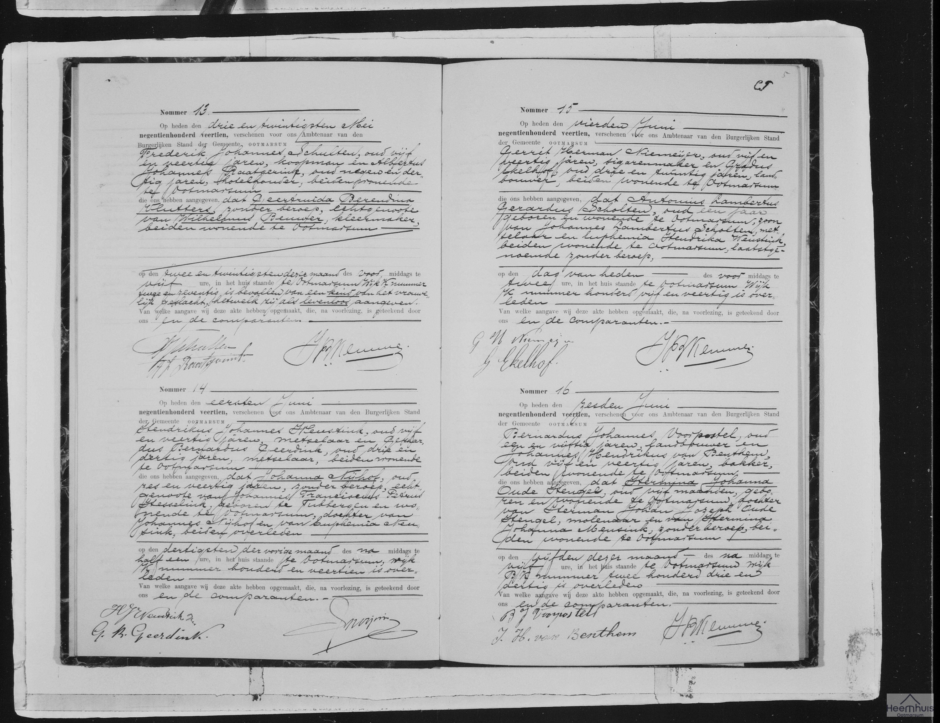 Overlijdensakte van Antonius Lambertus Gerardus Scholten