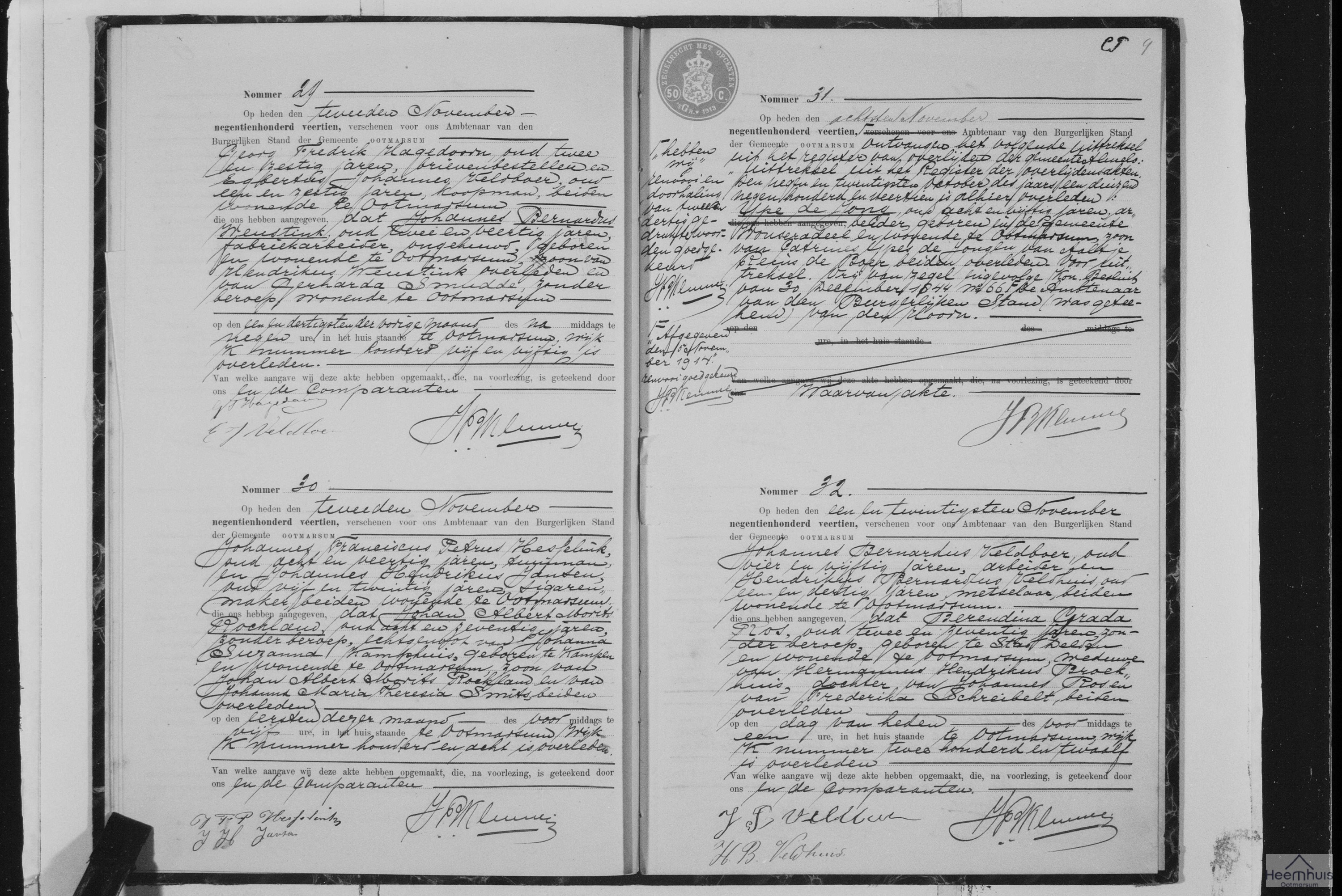 Overlijdensakte van Berendina Grada Ros