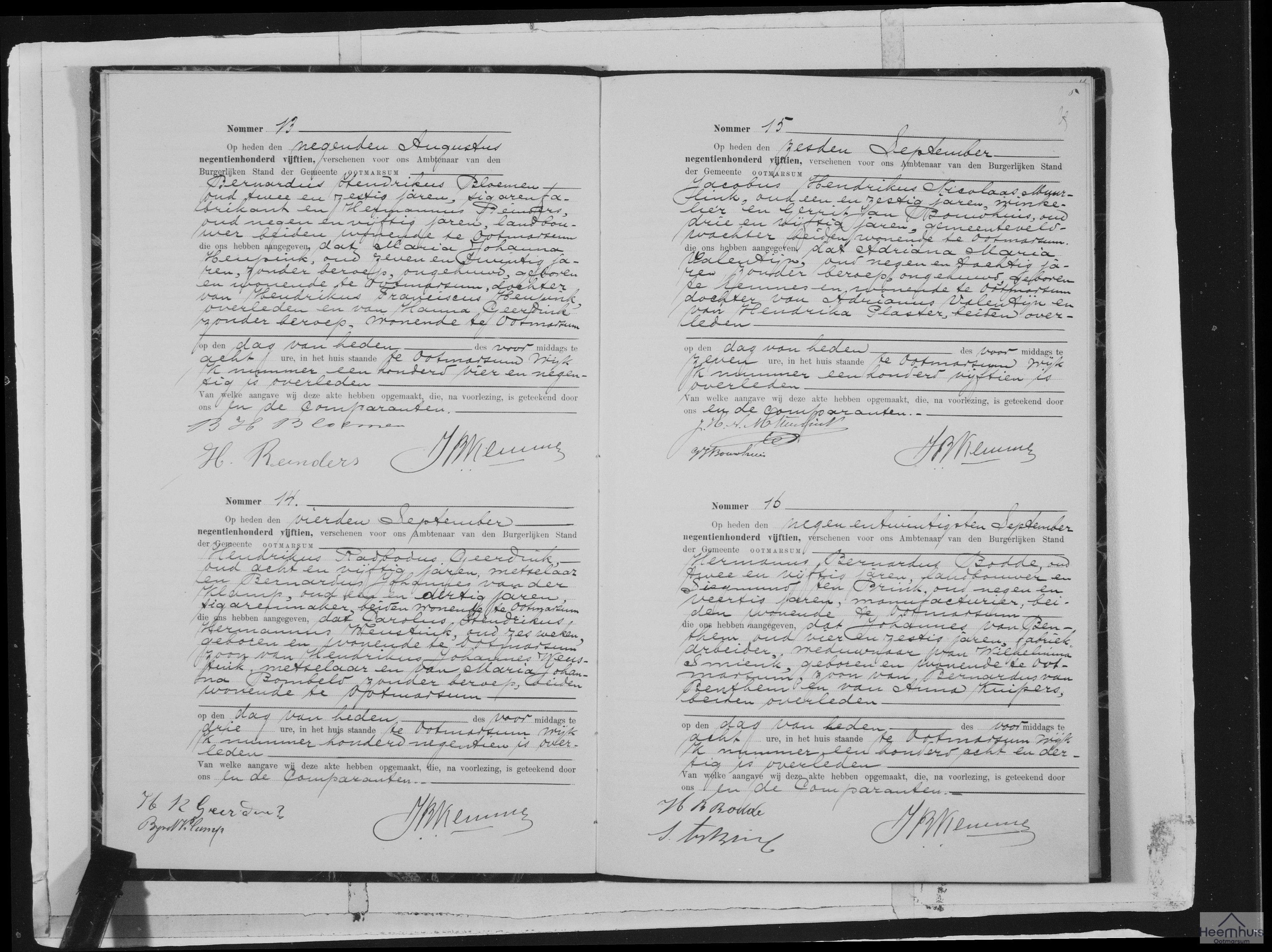 Overlijdensakte van Johannes van Benthem