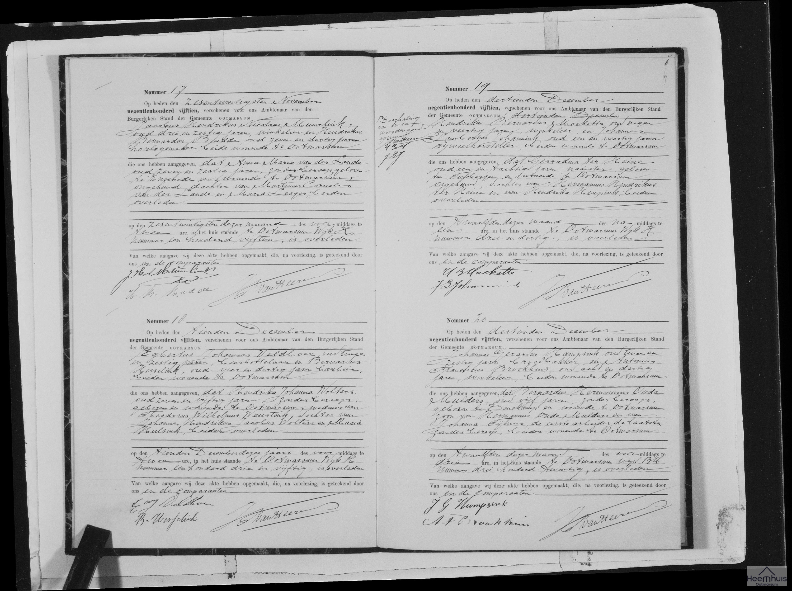 Overlijdensakte van Gerradina ter Heine Overlijdensakte van Gerradina ter Heine