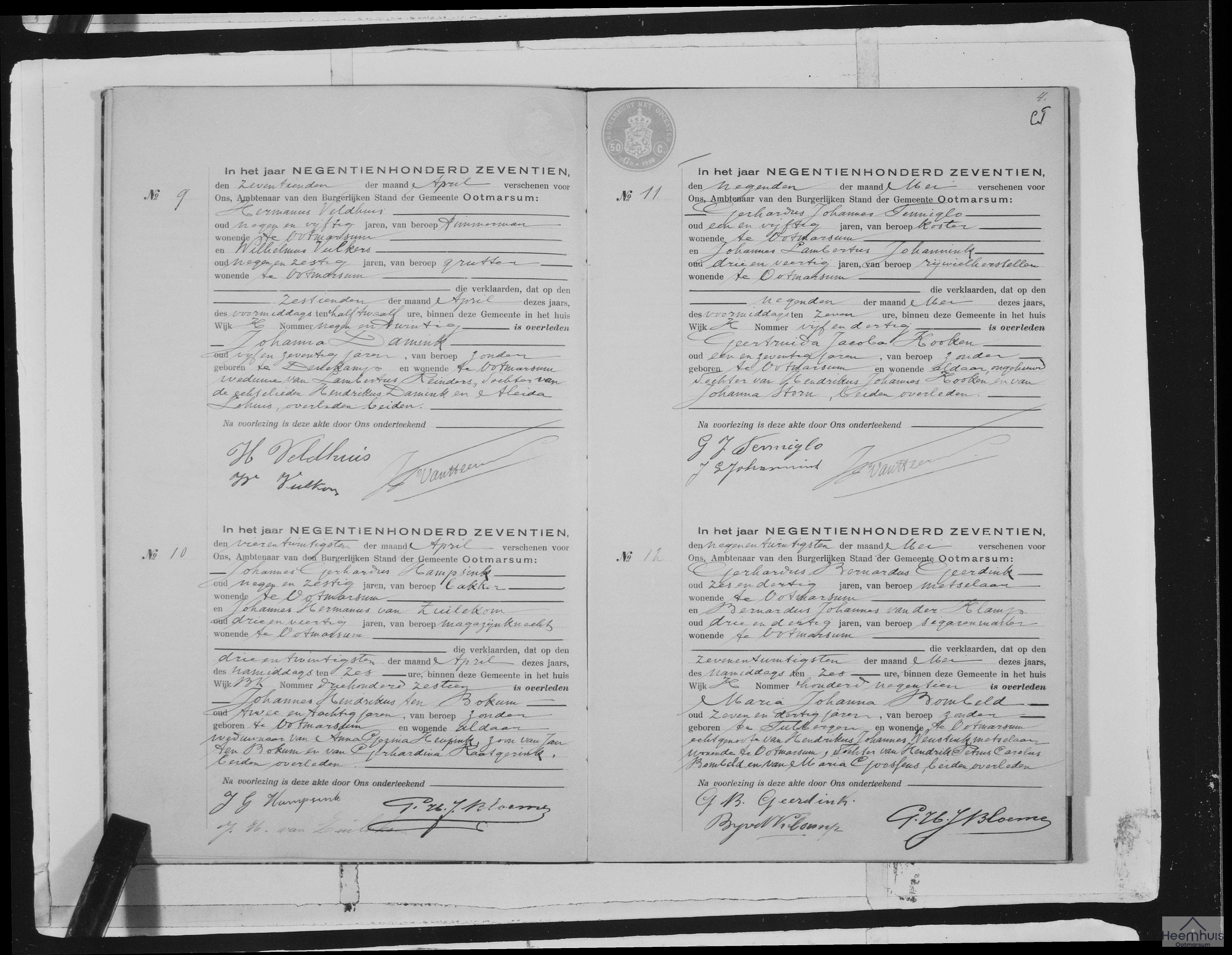 Overlijdensakte van Maria Johanna Bombeld Overlijdensakte van Maria Johanna Bombeld