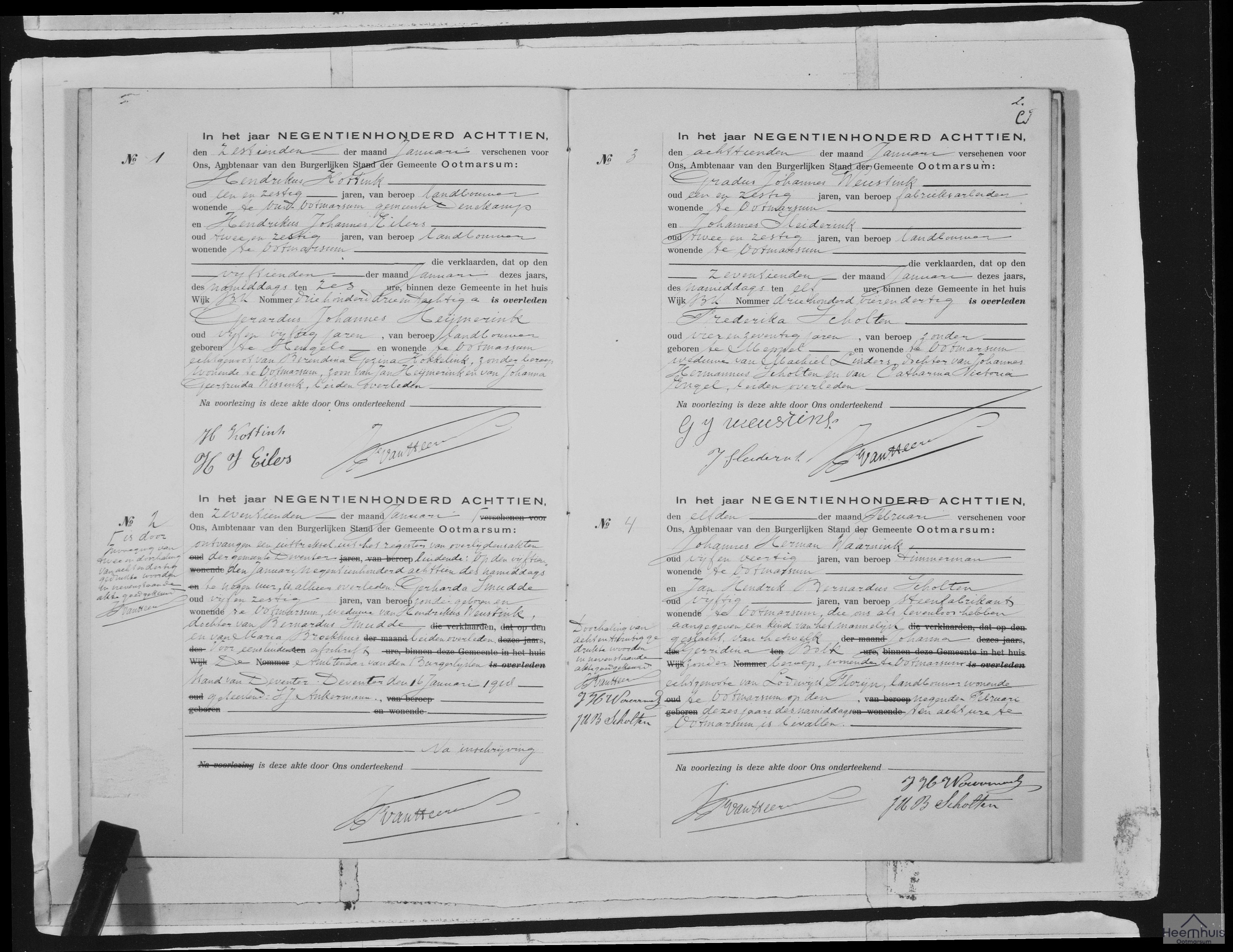 Overlijdensakte van Gerharda Smudde Overlijdensakte van Gerharda Smudde