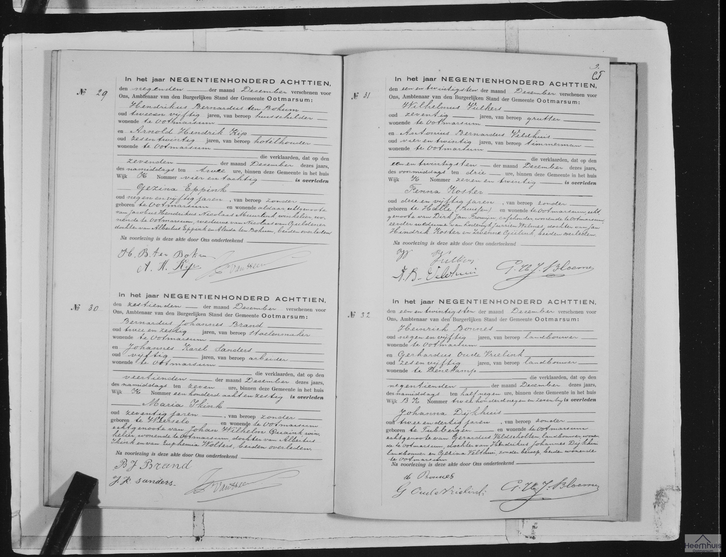 Overlijdensakte van Fenna Koster