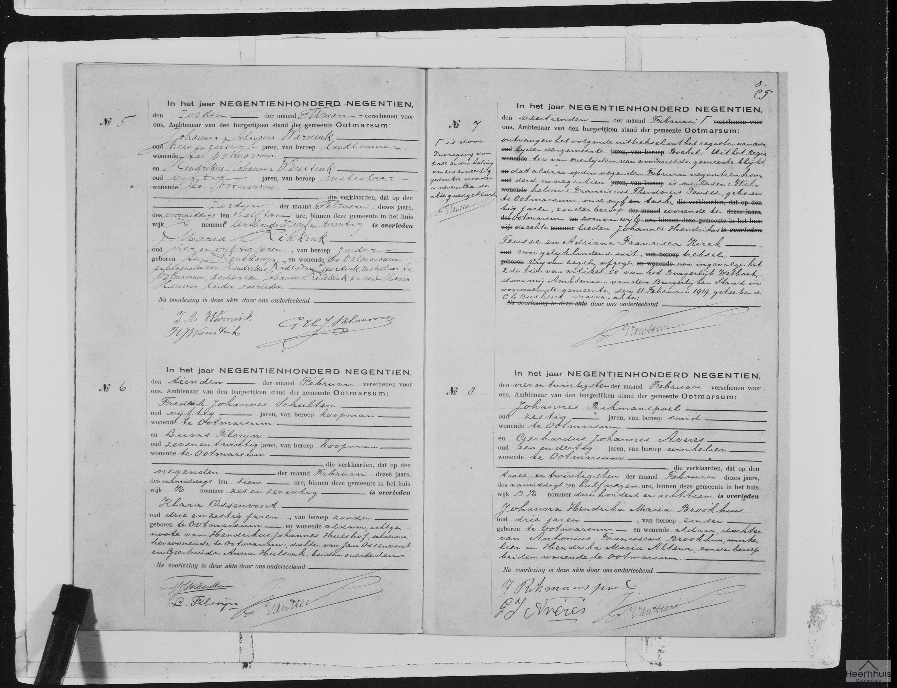 Overlijdensakte van Klara Ossenvoort Overlijdensakte van Klara Ossenvoort