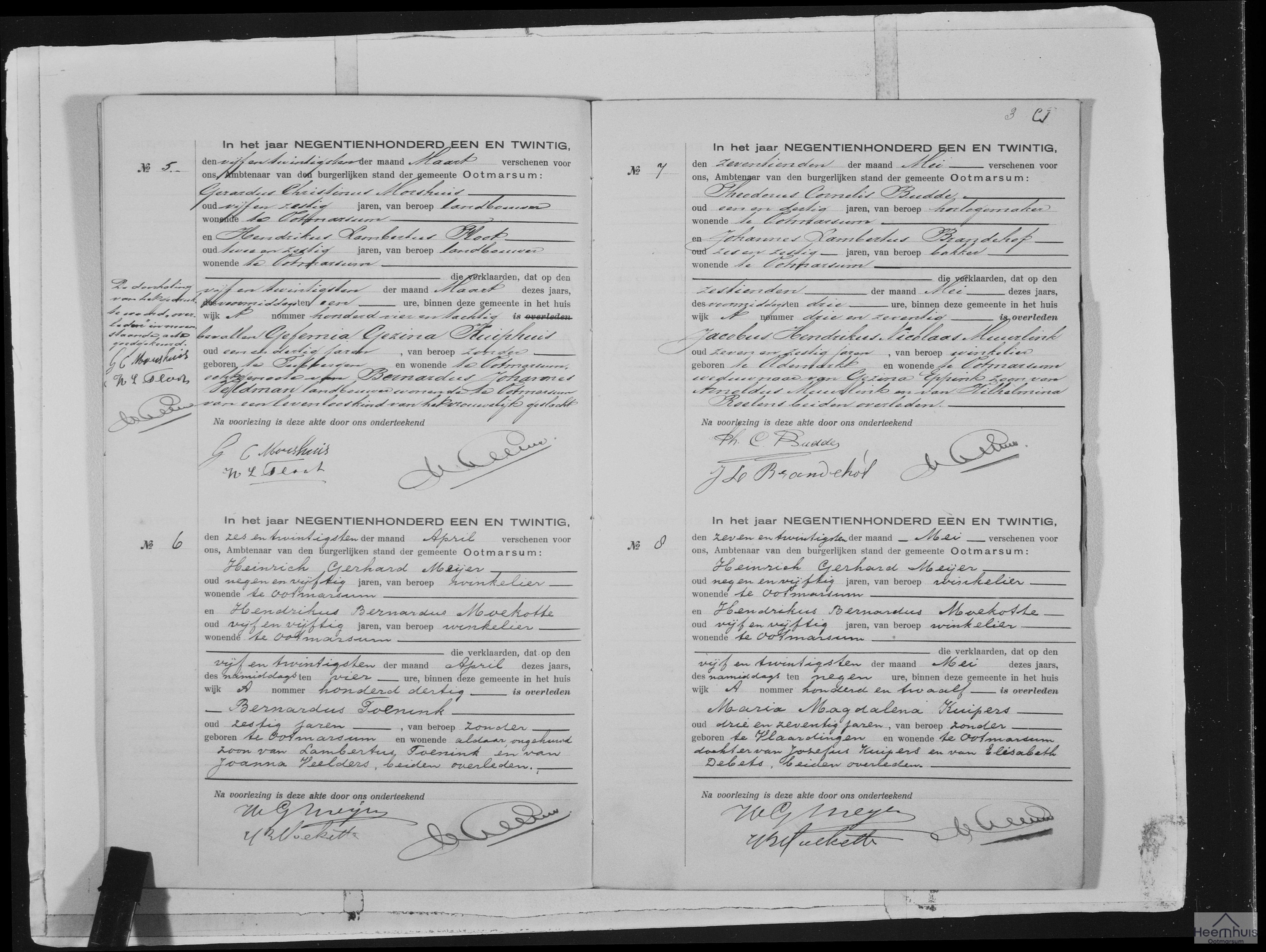 Overlijdensakte van Maria Magdalena Kuipers