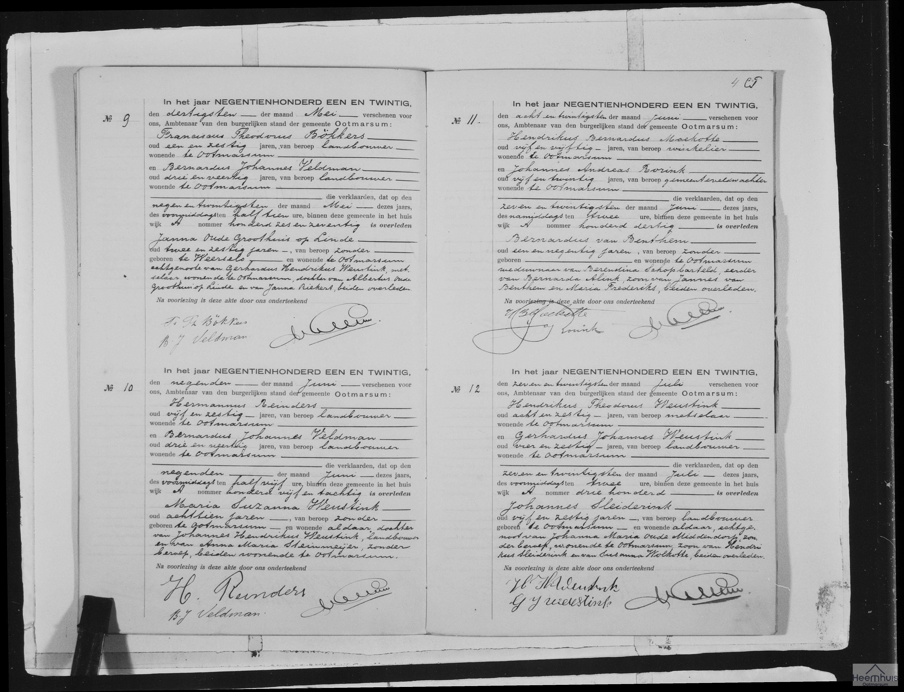 Overlijdensakte van Maria Suzanna Weustink