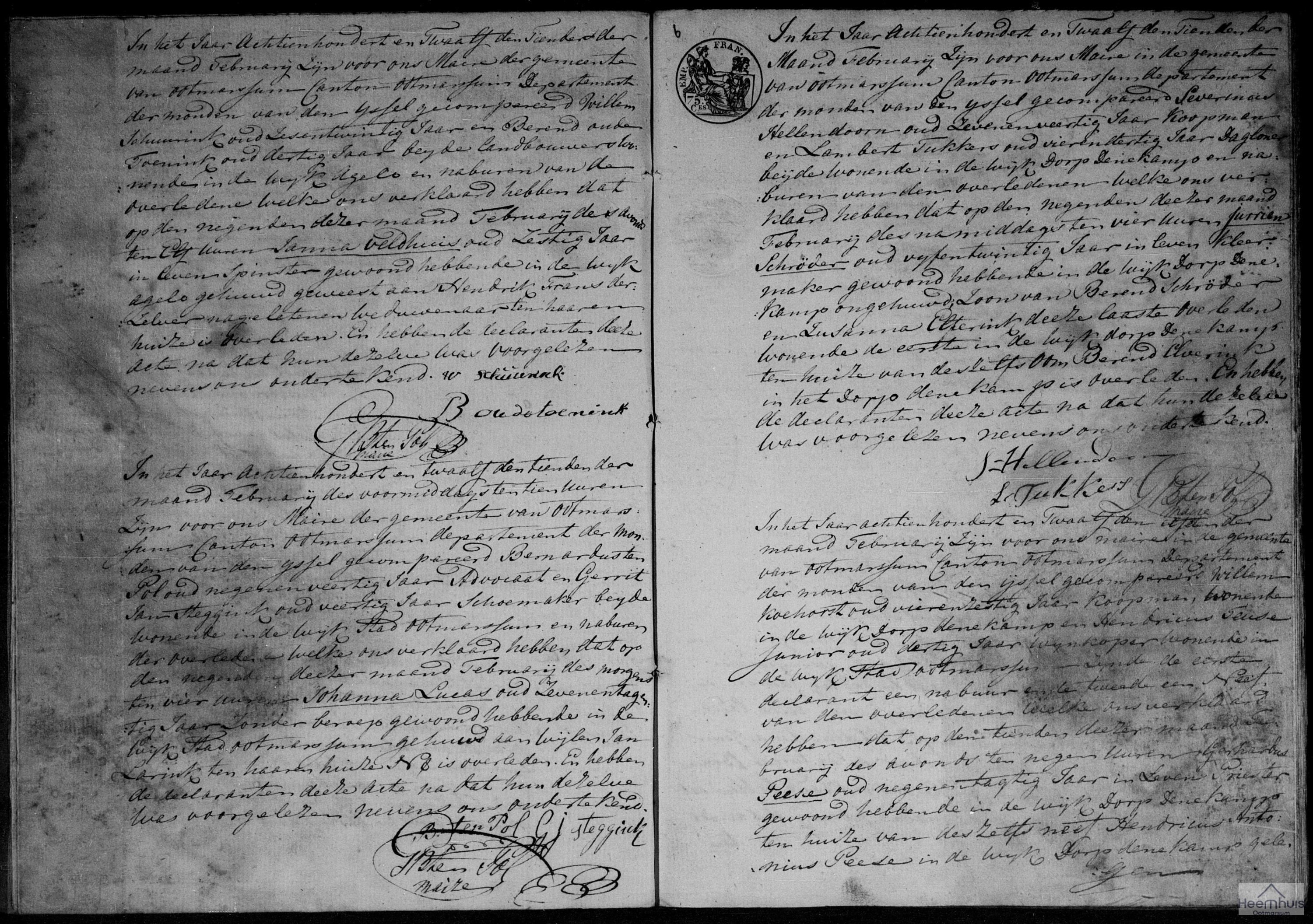 Overlijdensakte van Gerhardus Peese