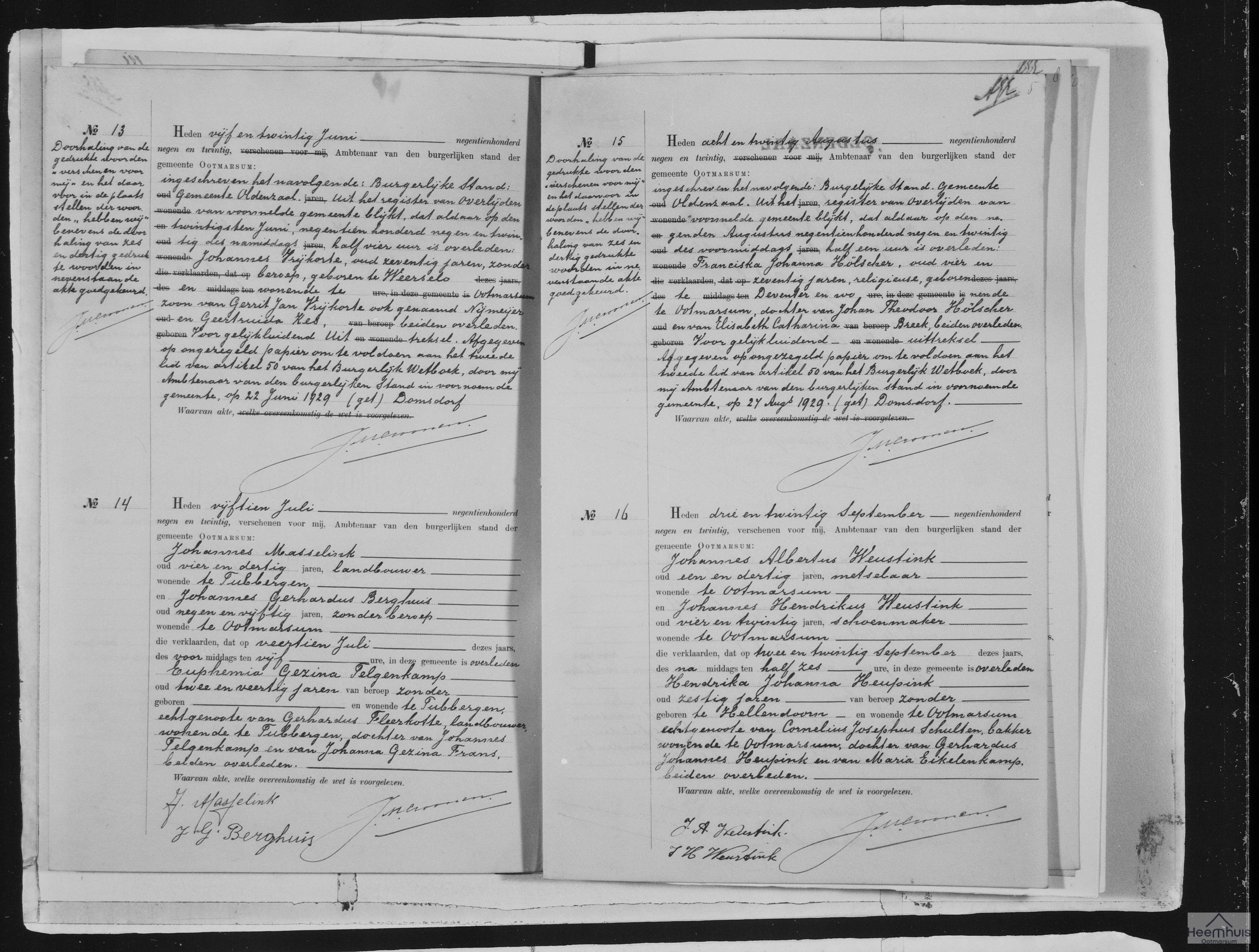Overlijdensakte van Franciska Johanna Hölscher Overlijdensakte van Franciska Johanna Hölscher